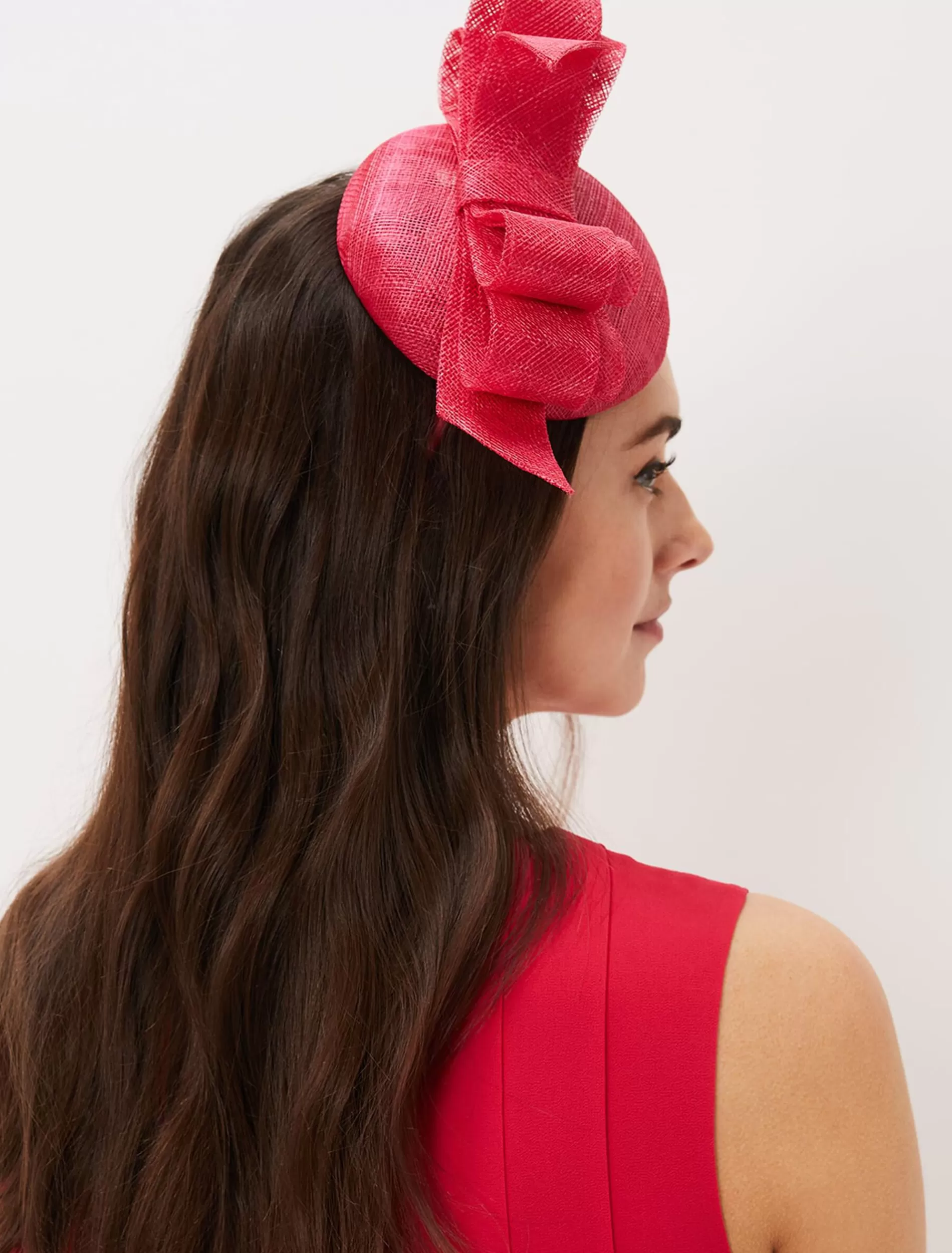 Phase Eight Bow Detail Pillbox Fascinator Lipstick Discount