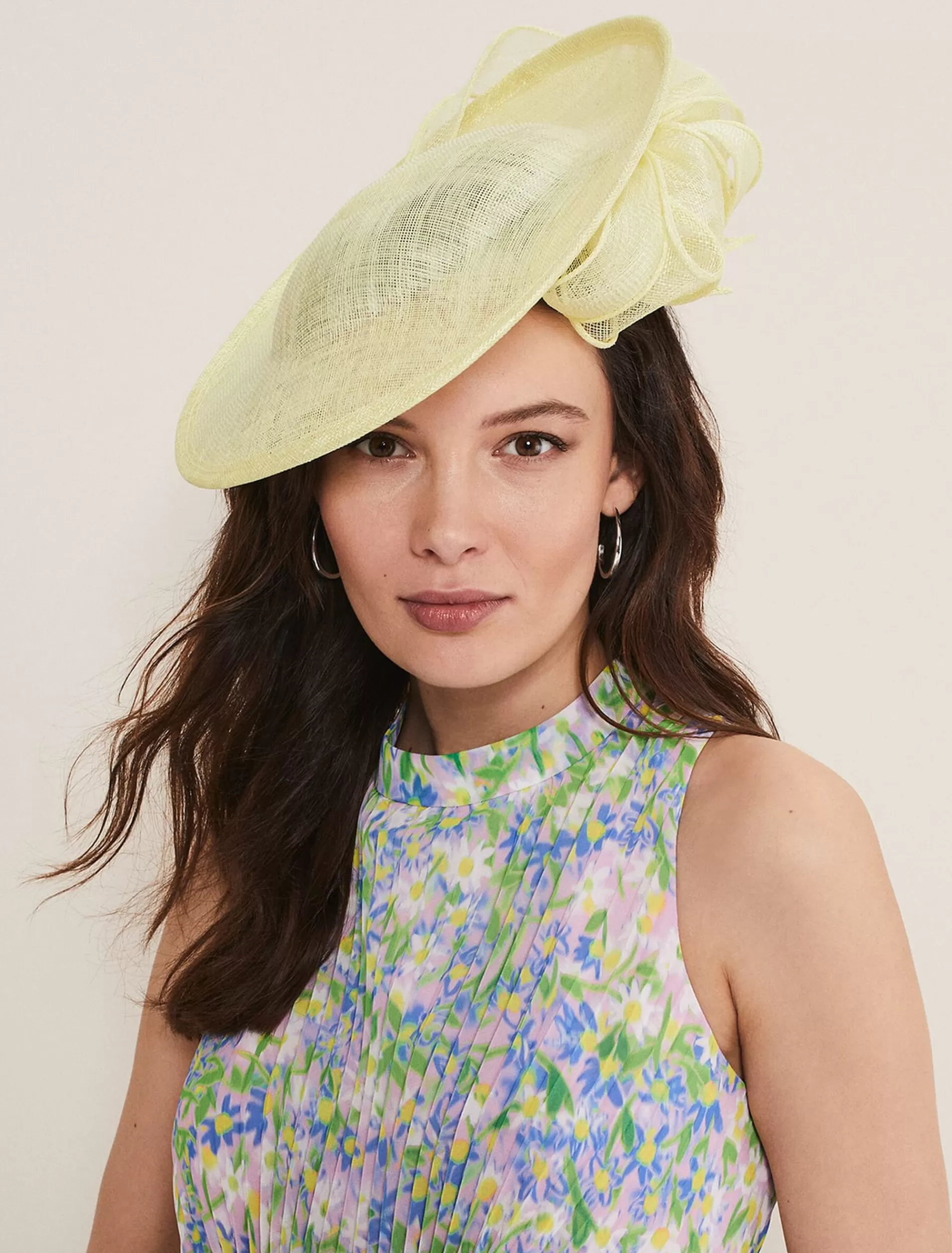 Phase Eight Bow Detail Underband Fascinator Lemon Sale