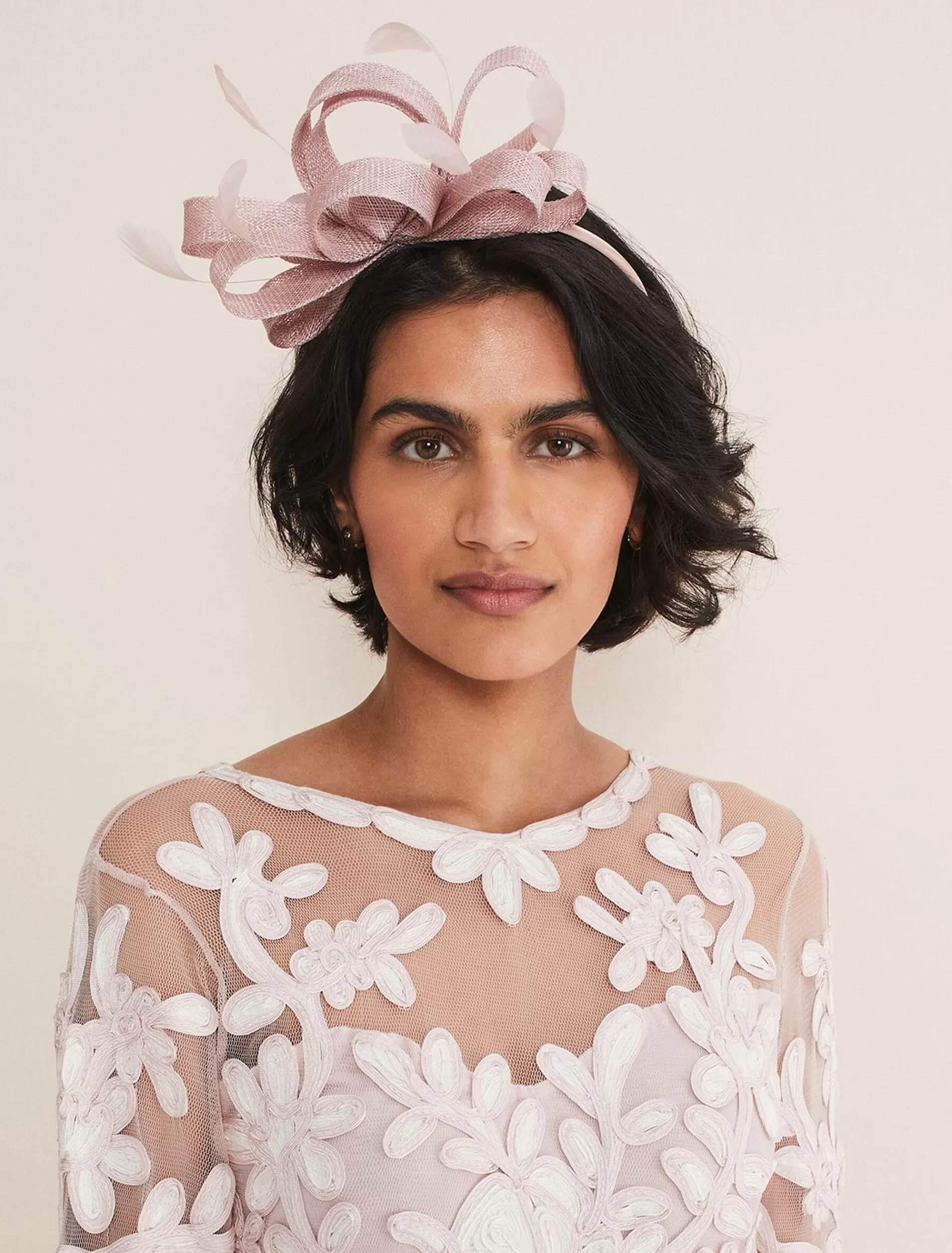 Phase Eight Bow Headband Antique Rose Clearance