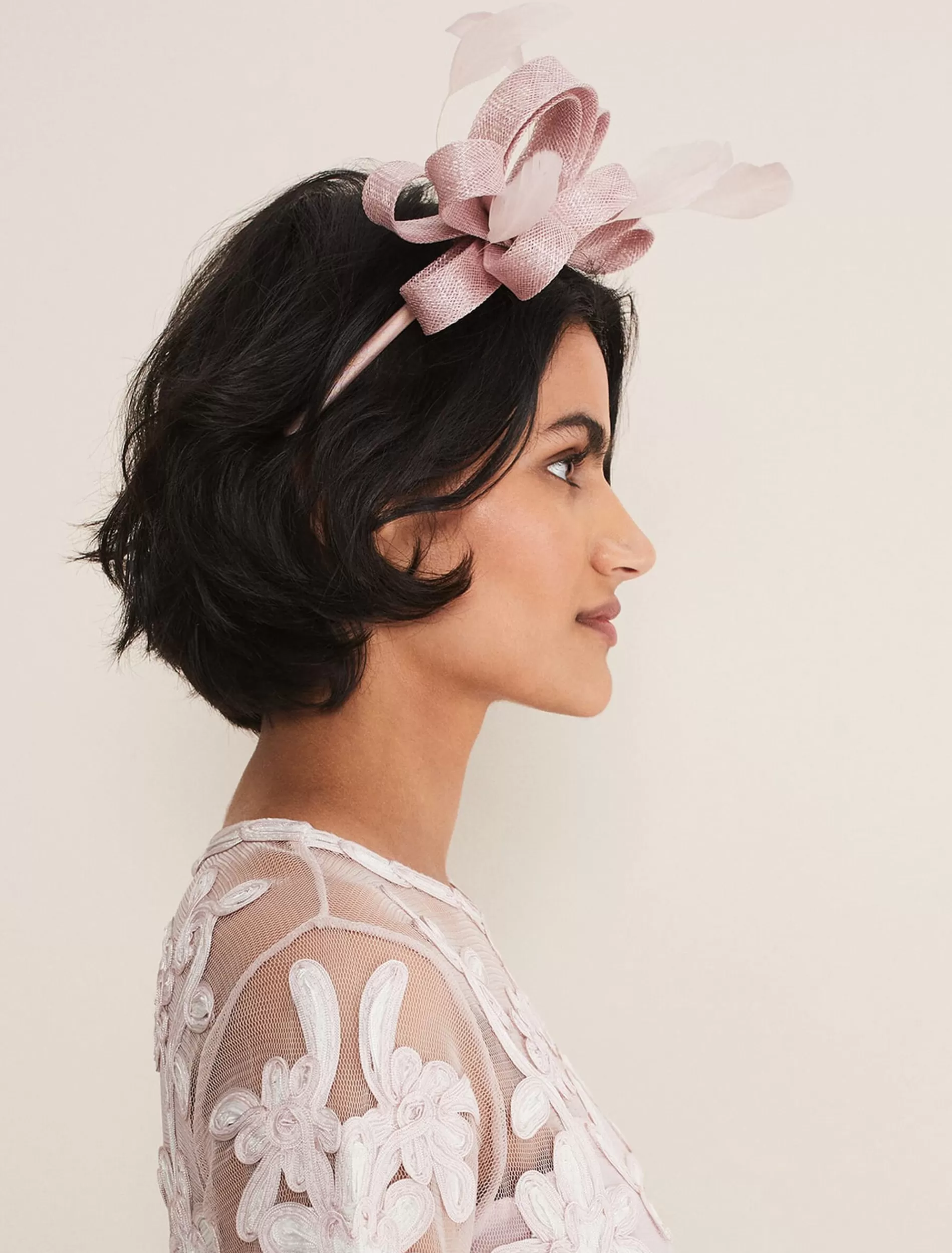 Phase Eight Bow Headband Antique Rose Clearance