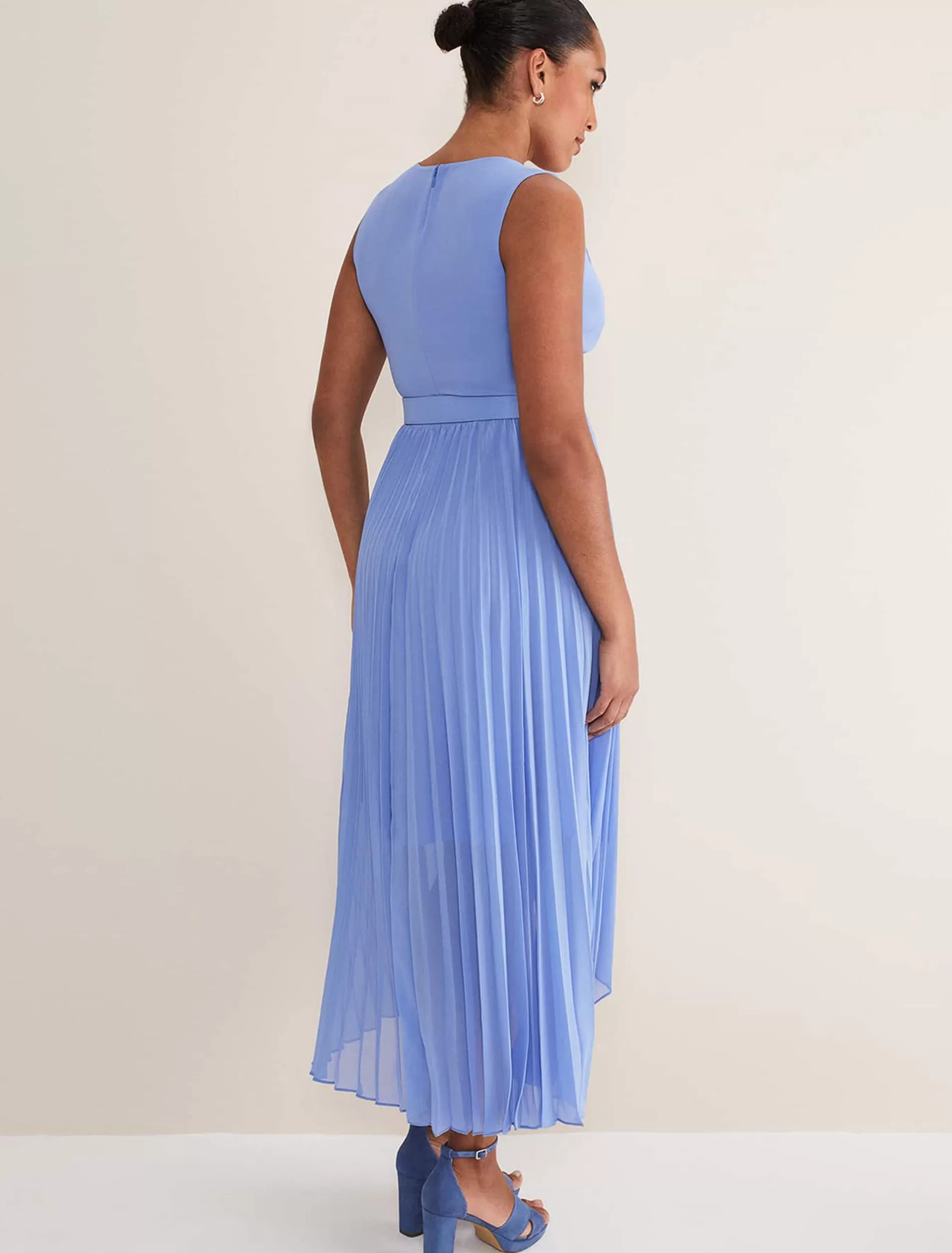Phase Eight Brianna Pleated Midaxi Dress Cornflower Fashion