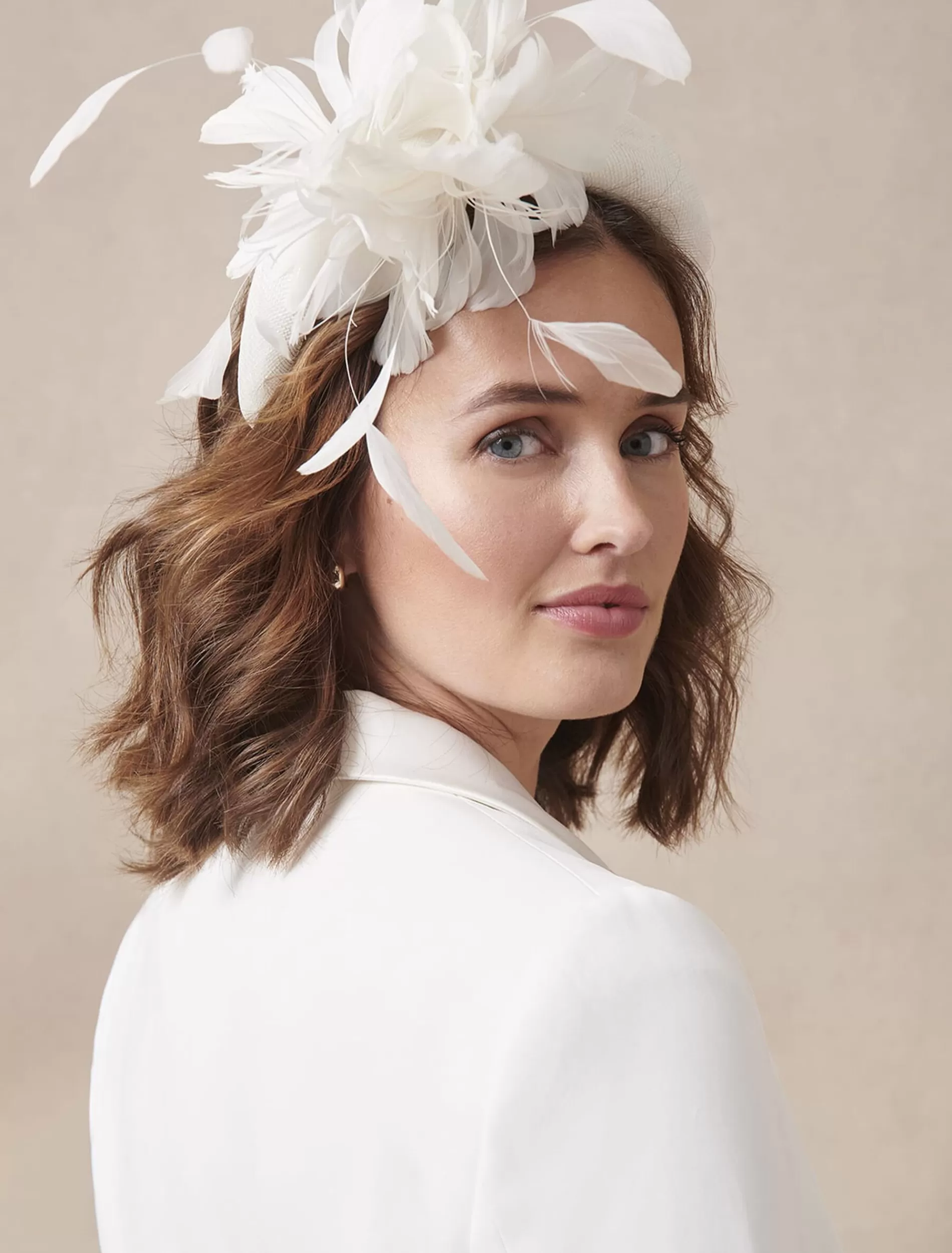 Phase Eight Bridal Feather Flower Chunky Headband Ivory Online