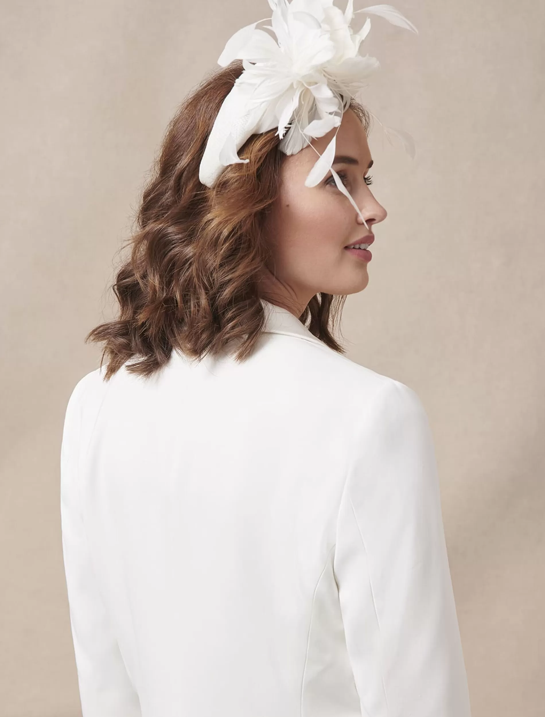 Phase Eight Bridal Feather Flower Chunky Headband Ivory Online