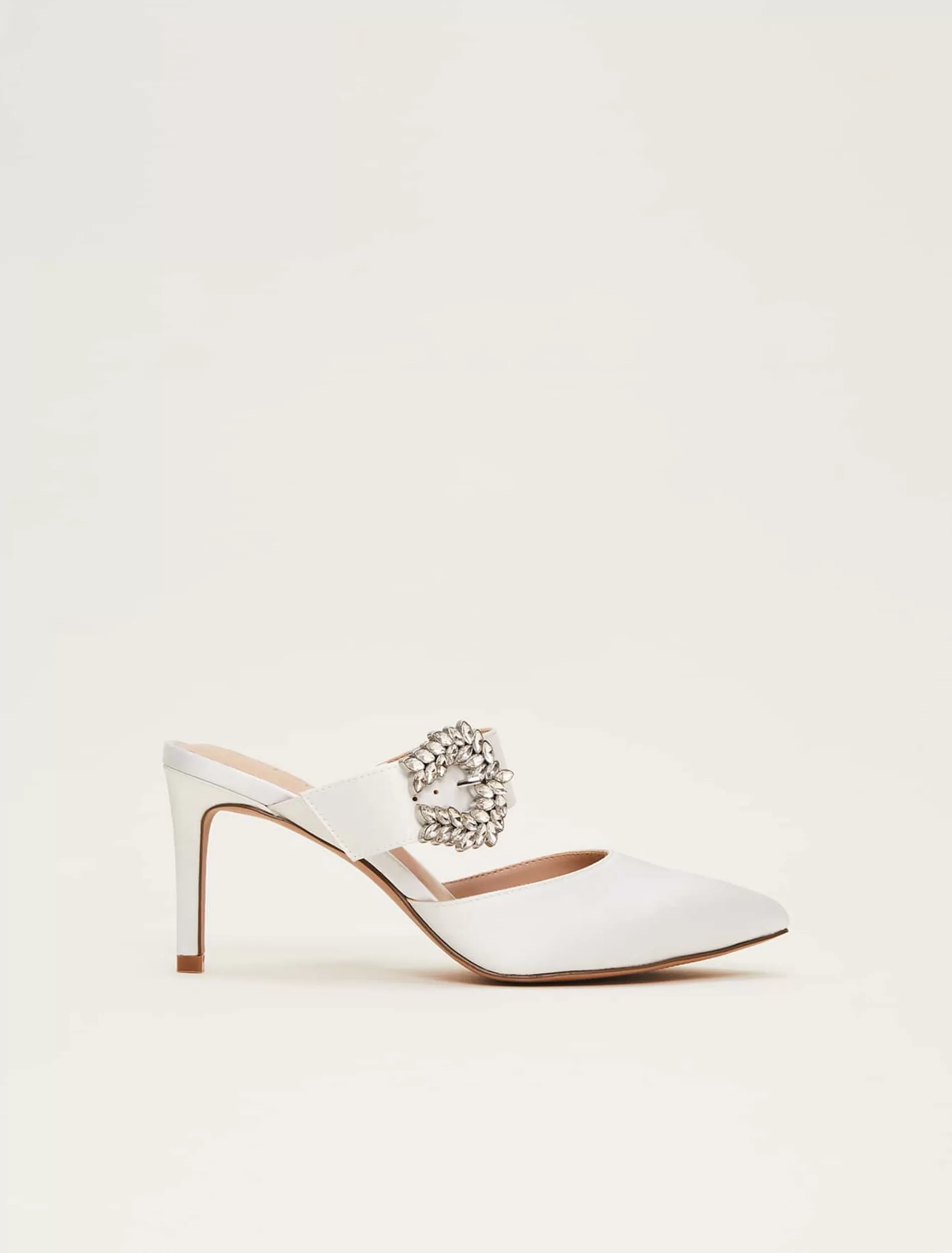 Phase Eight Bridal Jewel Trim Mule Shoe Ivory Sale