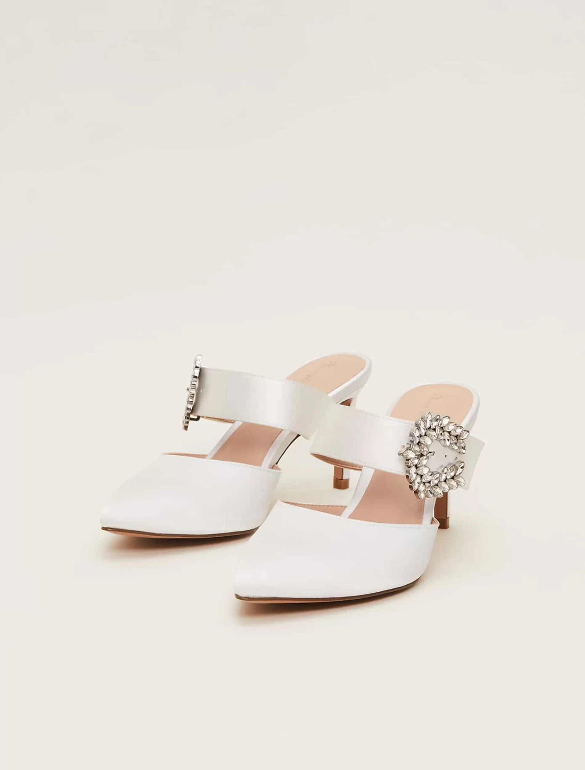 Phase Eight Bridal Jewel Trim Mule Shoe Ivory Sale
