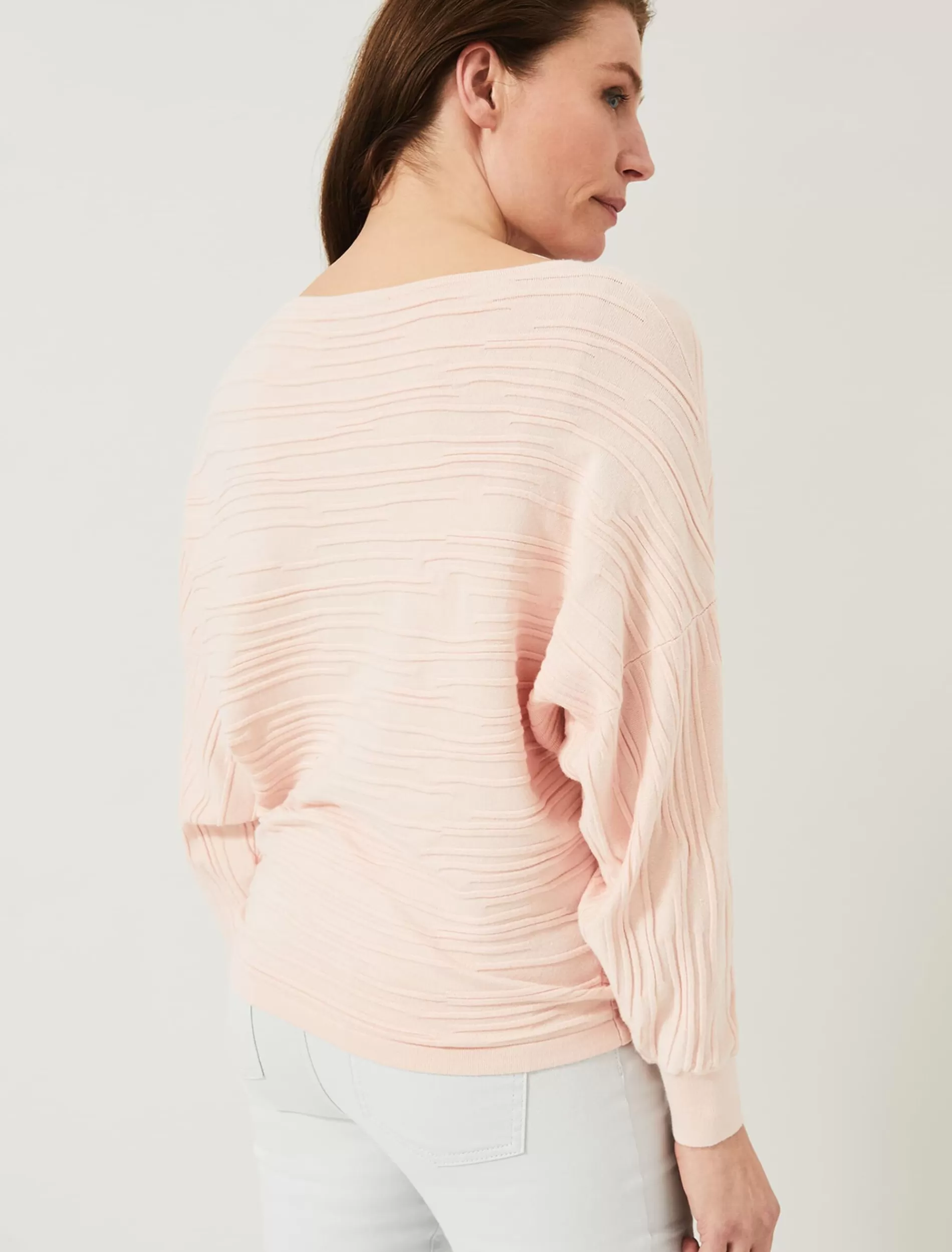 Phase Eight Brody Textured Knit Top Pink Outlet