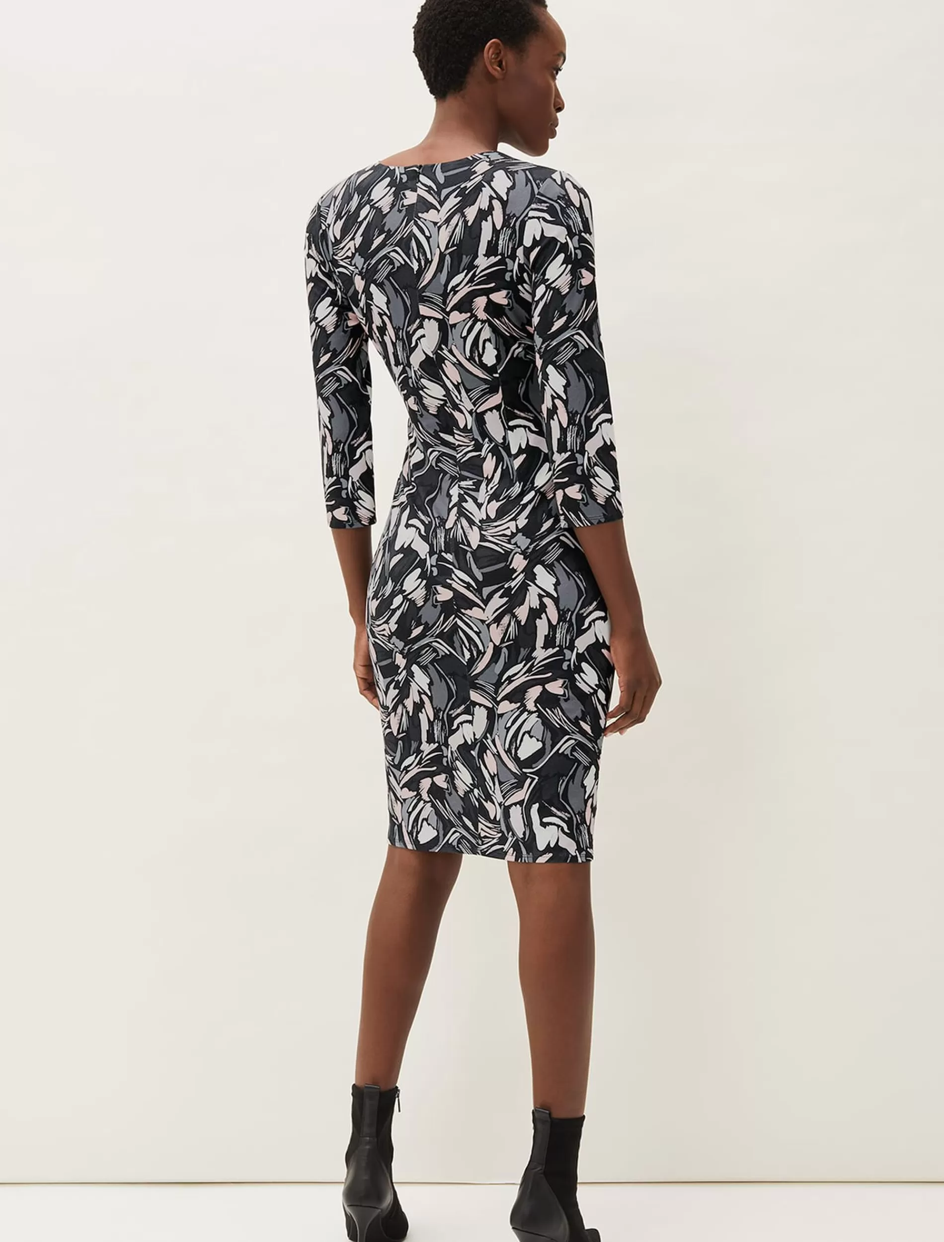 Phase Eight Bryony Abstract Print Jersey Dress Multi-Coloured New