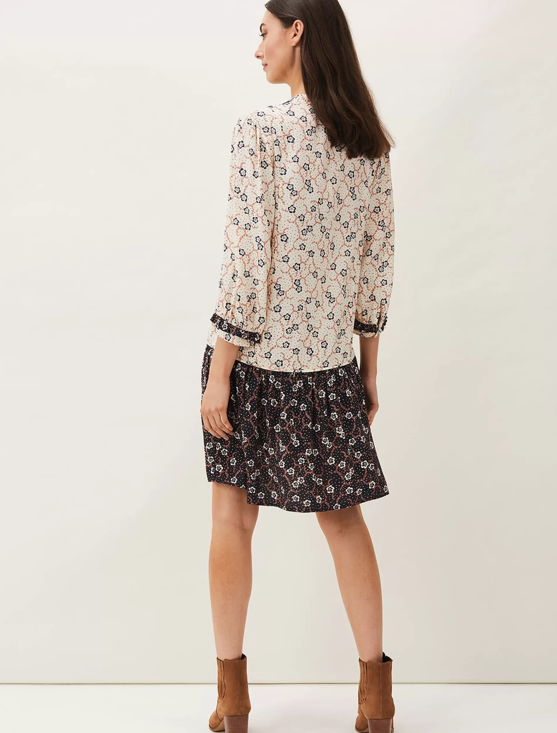 Phase Eight Buttercup Floral Dress Cream/Black Discount