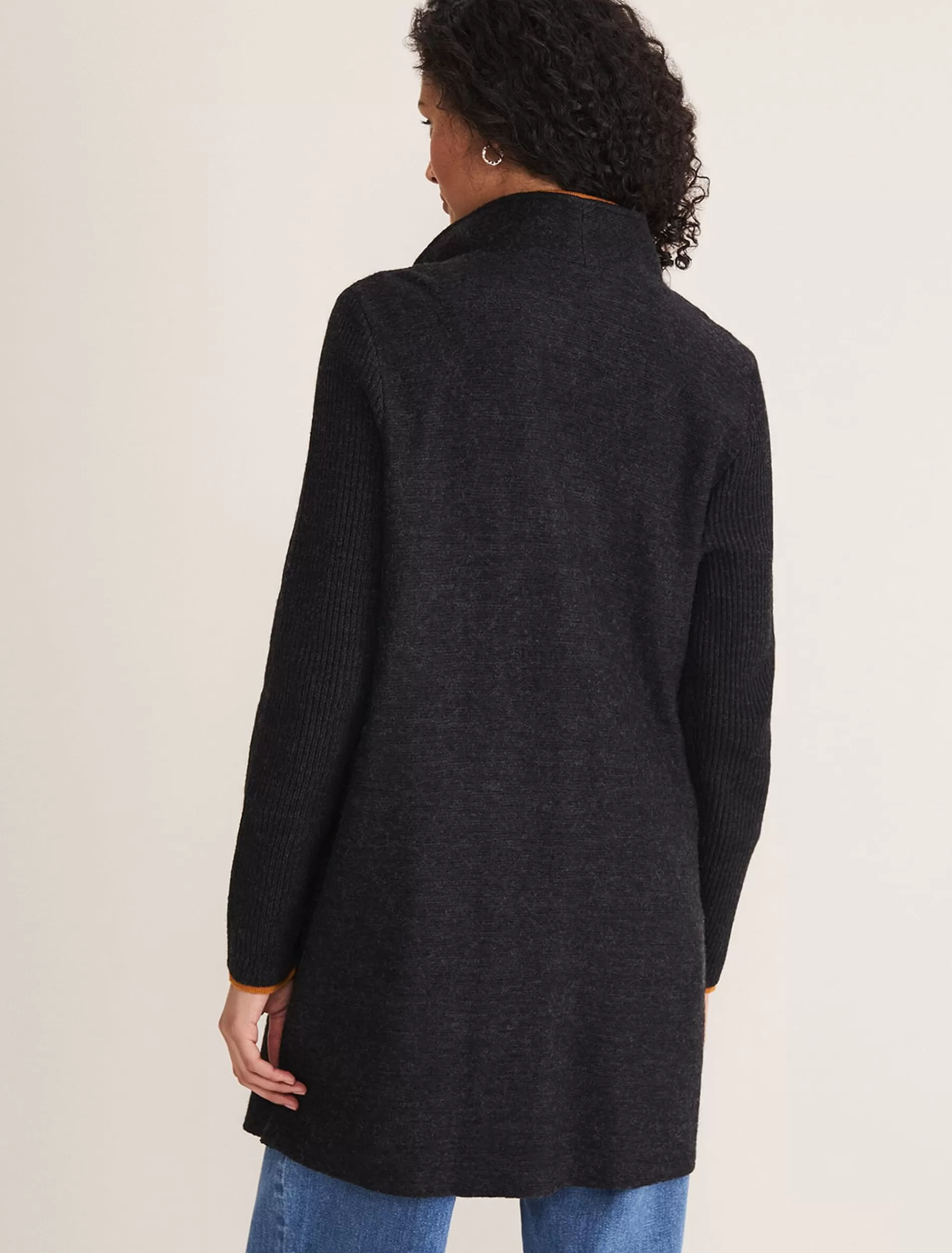 Phase Eight Byanca Zip Knit Coat Charcoal New