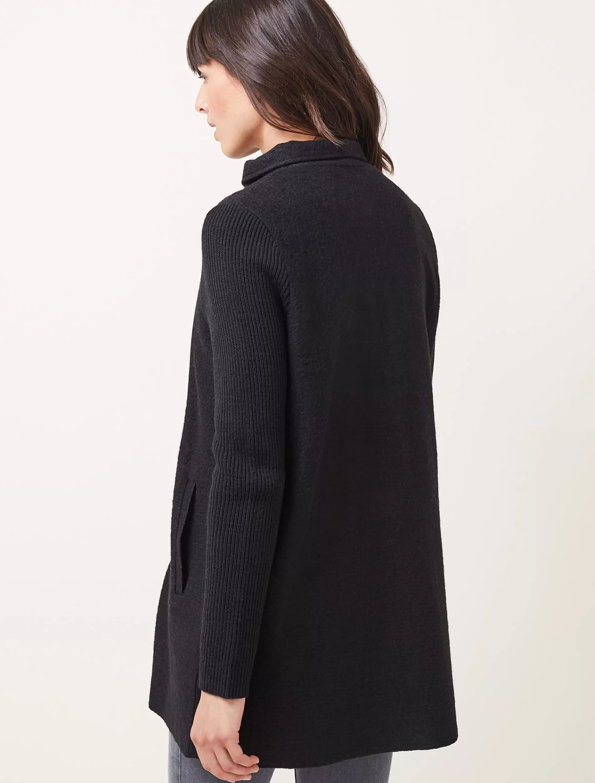 Phase Eight Byanca Zip Knit Coat Black Shop