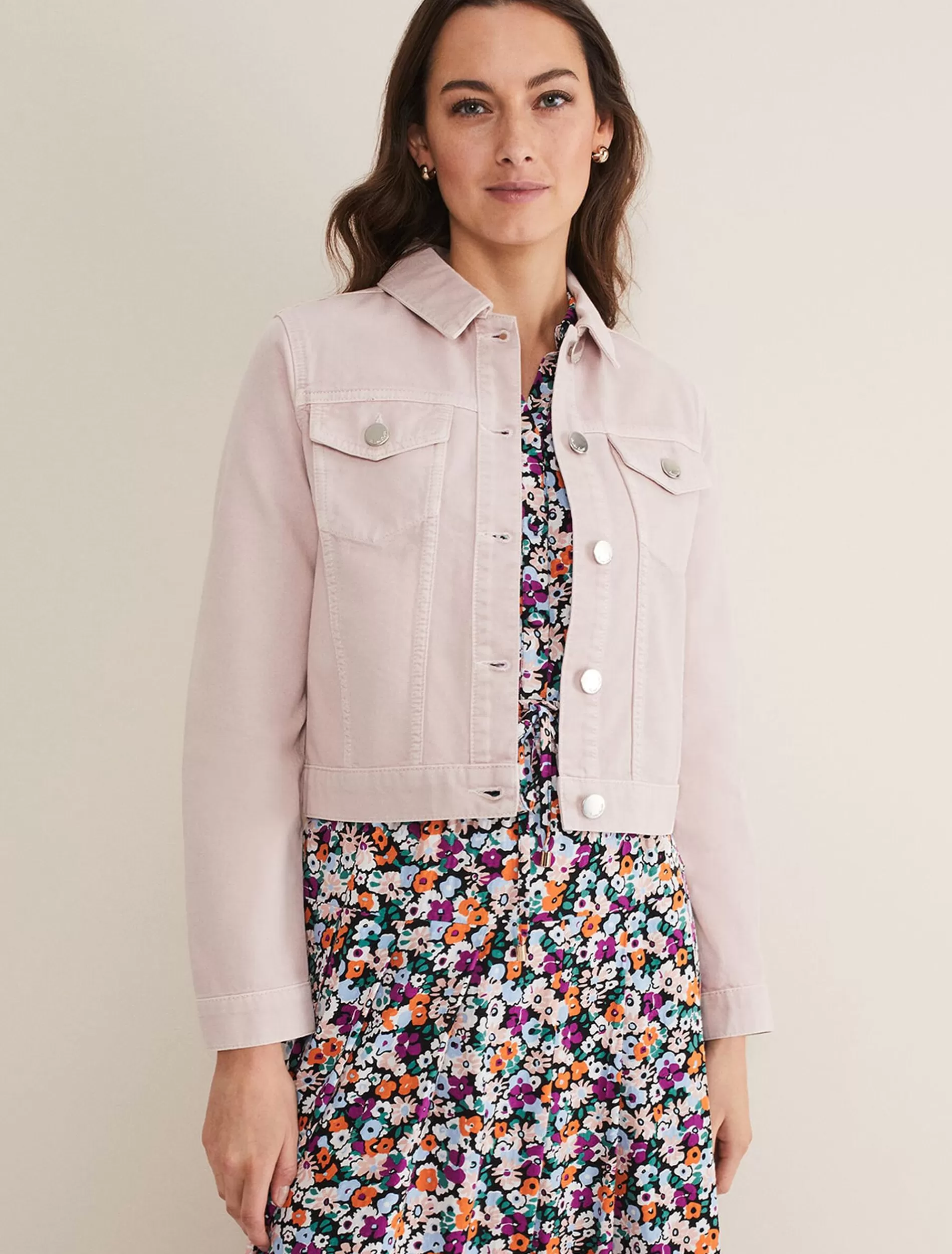 Phase Eight Caitlin Denim Jacket Frosted Heather Sale