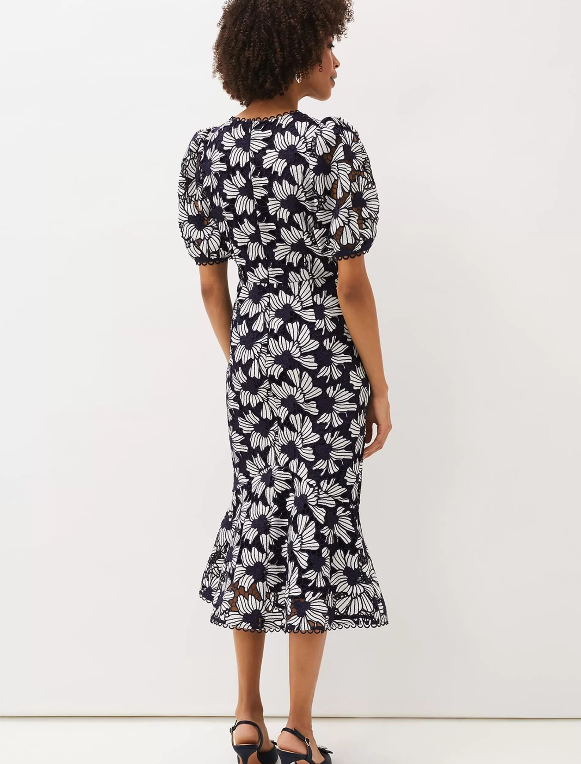 Phase Eight Caitlyn Guipere Lace Dress Navy/Ivory Discount