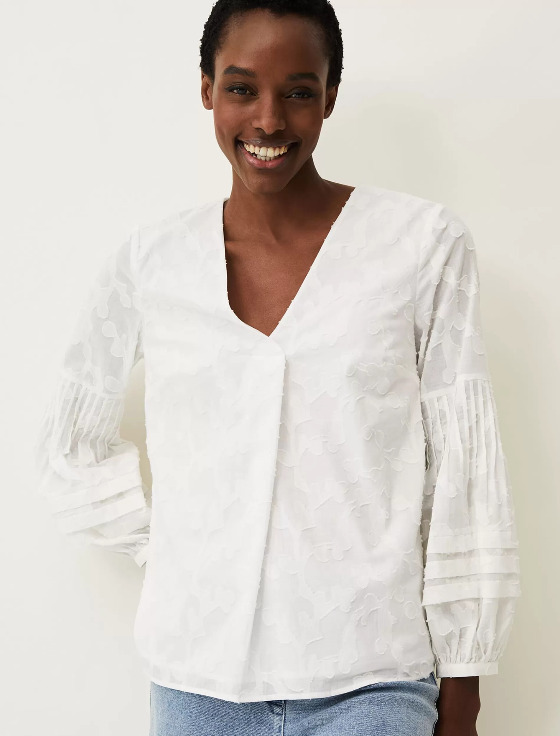Phase Eight Cali Burnout Blouse Ivory New