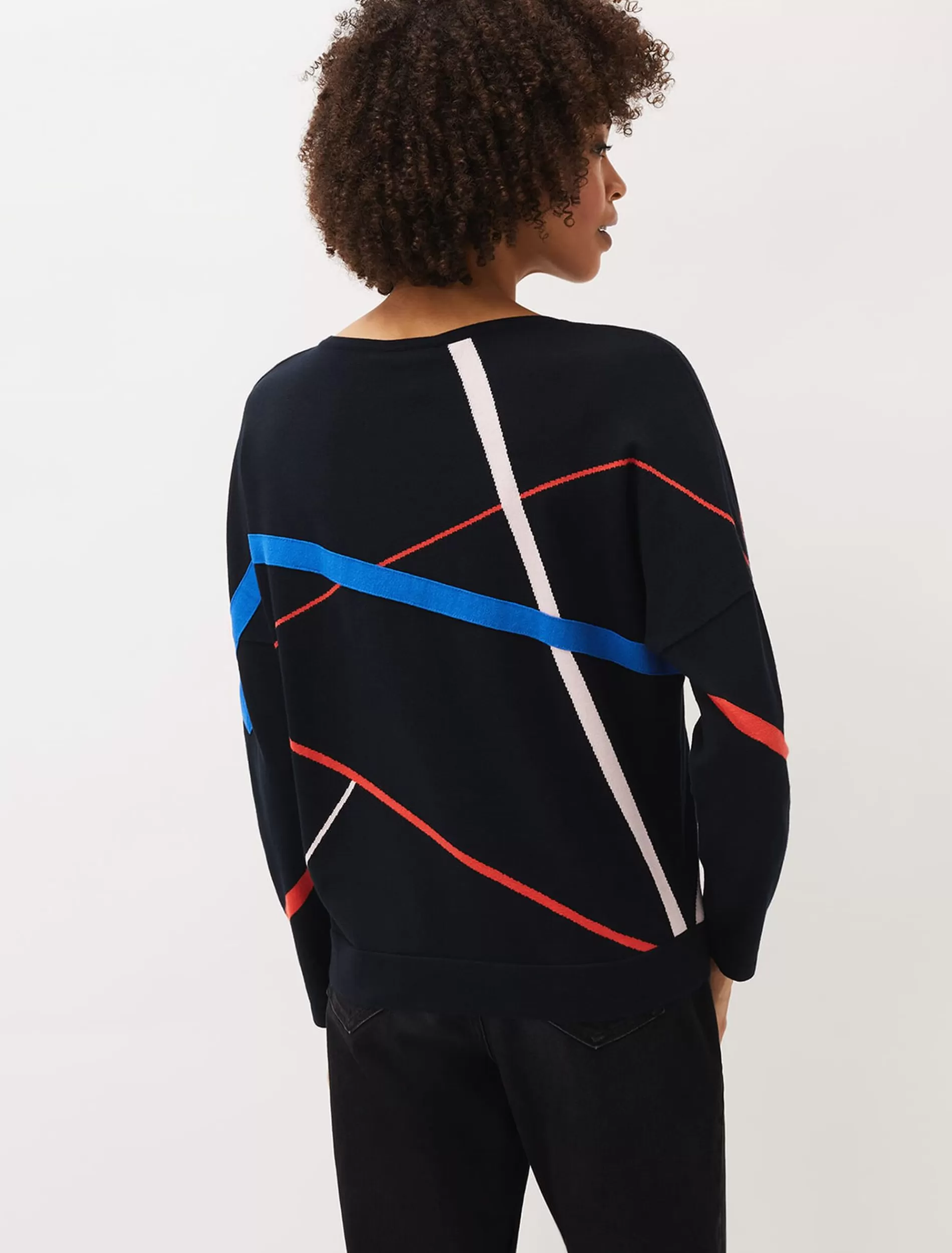 Phase Eight Candice Abstract Print Fine Knit Jumper Multi-Coloured Store