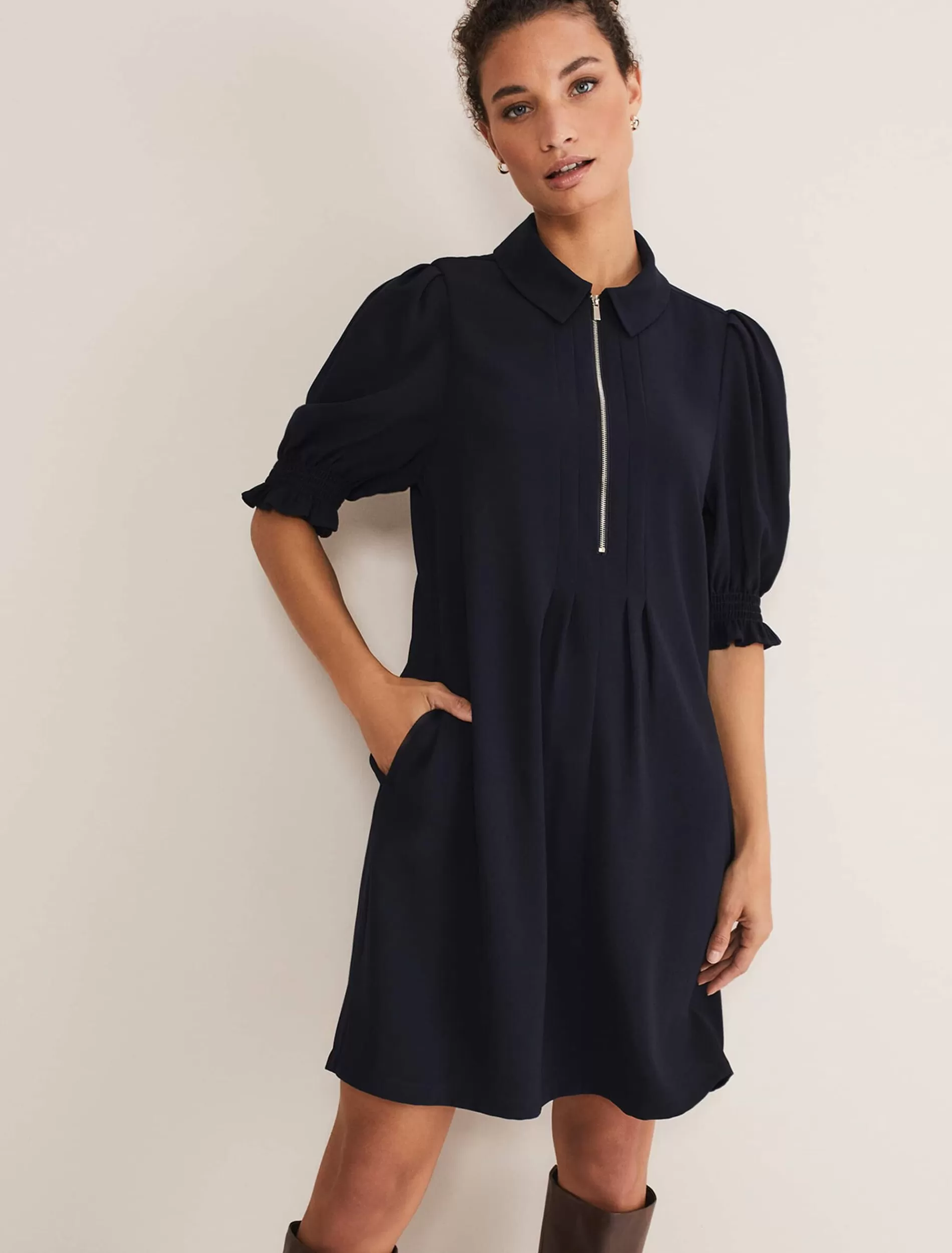Phase Eight Candice Zip Dress Navy Flash Sale