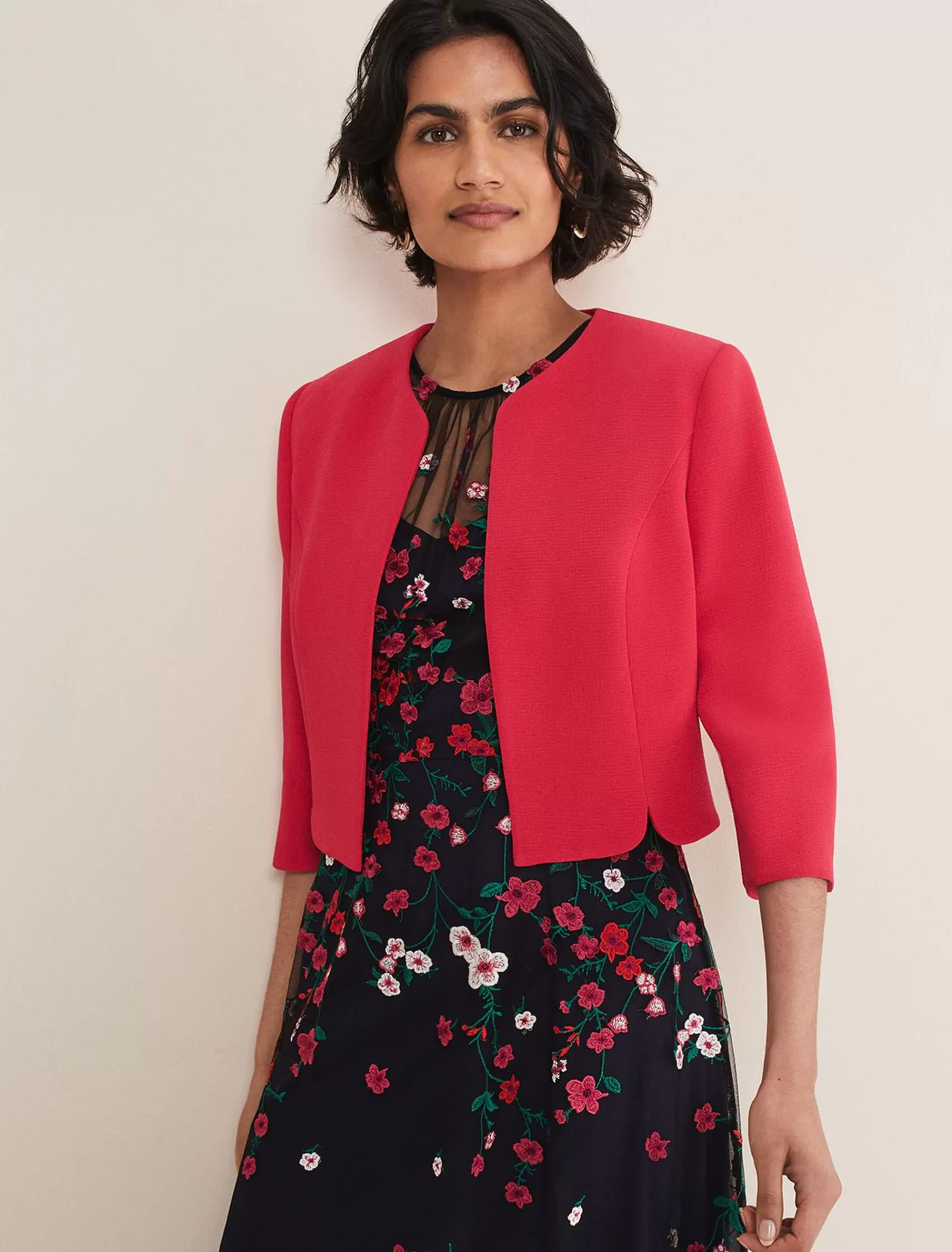 Phase Eight Cara Textured Jacket Raspberry Outlet