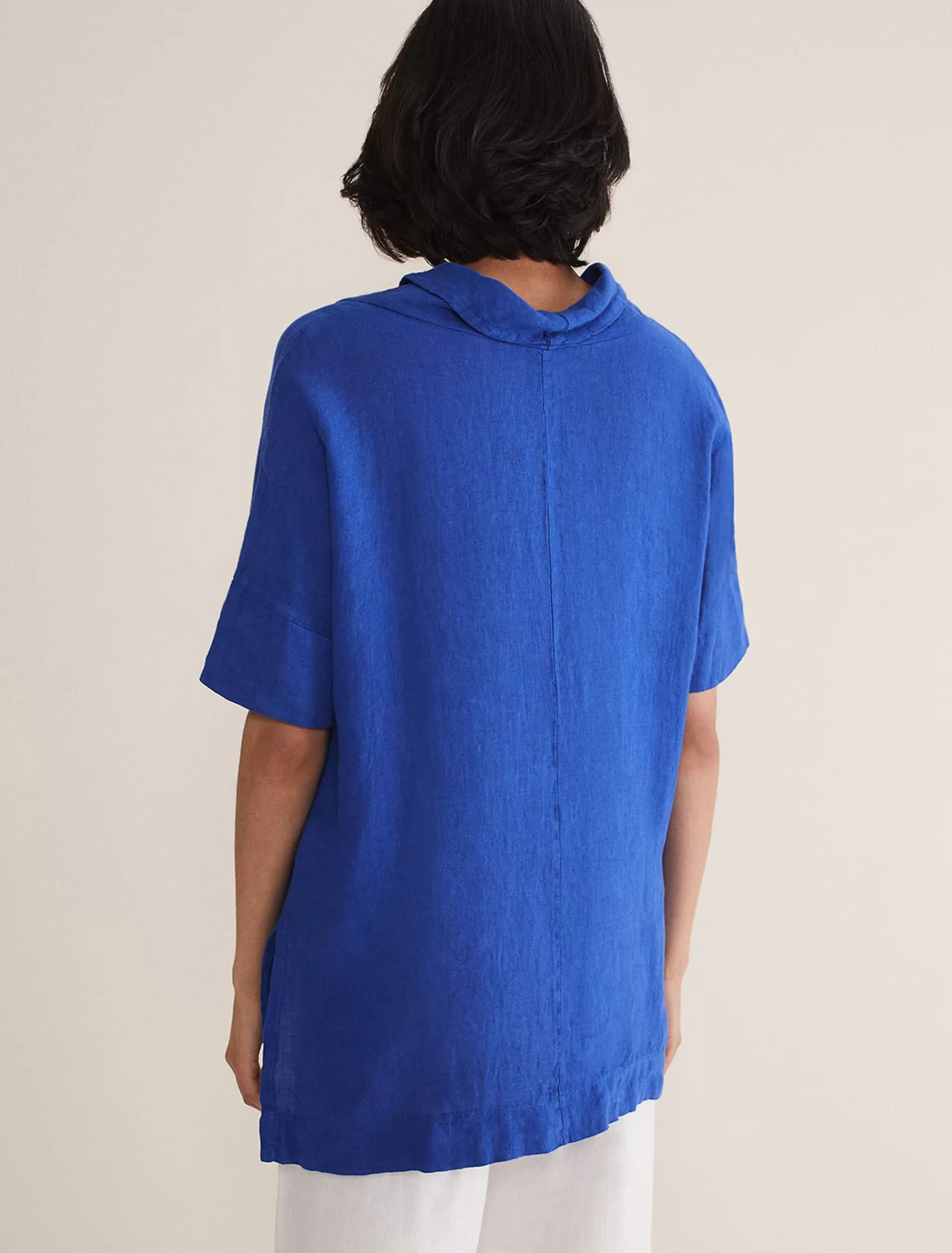 Phase Eight Carita V-Neck Linen Blouse Cobalt Online