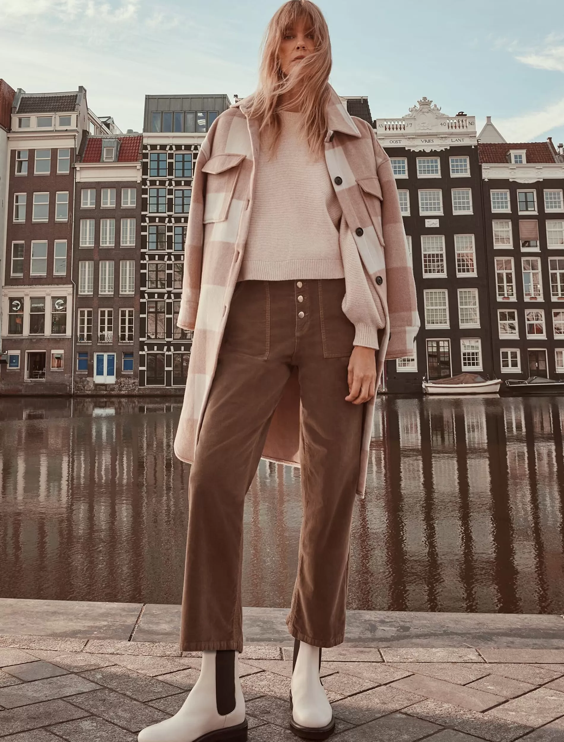 Phase Eight Carla Checked Shacket Pink/Cream Cheap