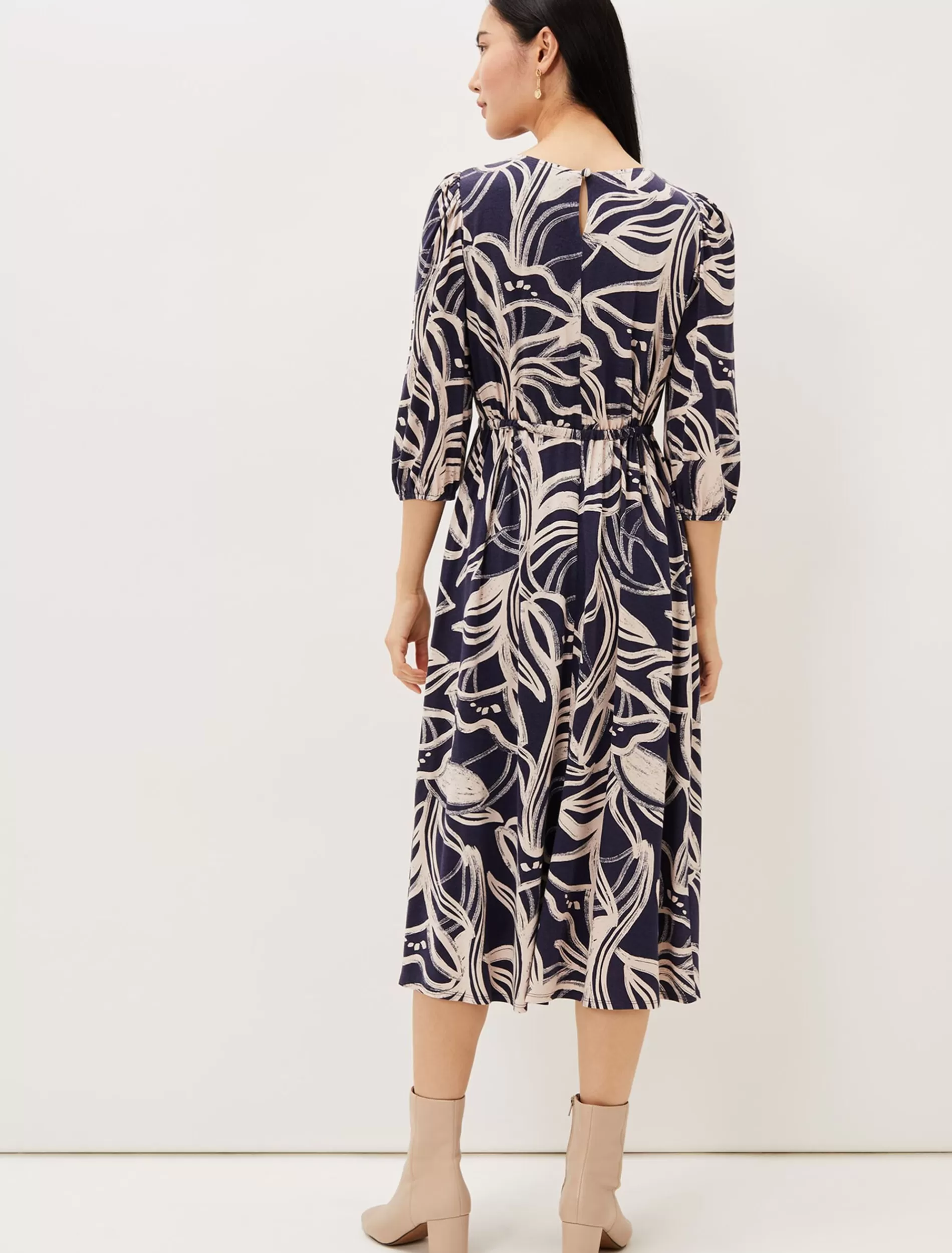 Phase Eight Carley Print Jersey Midi Dress Multi-Coloured Online