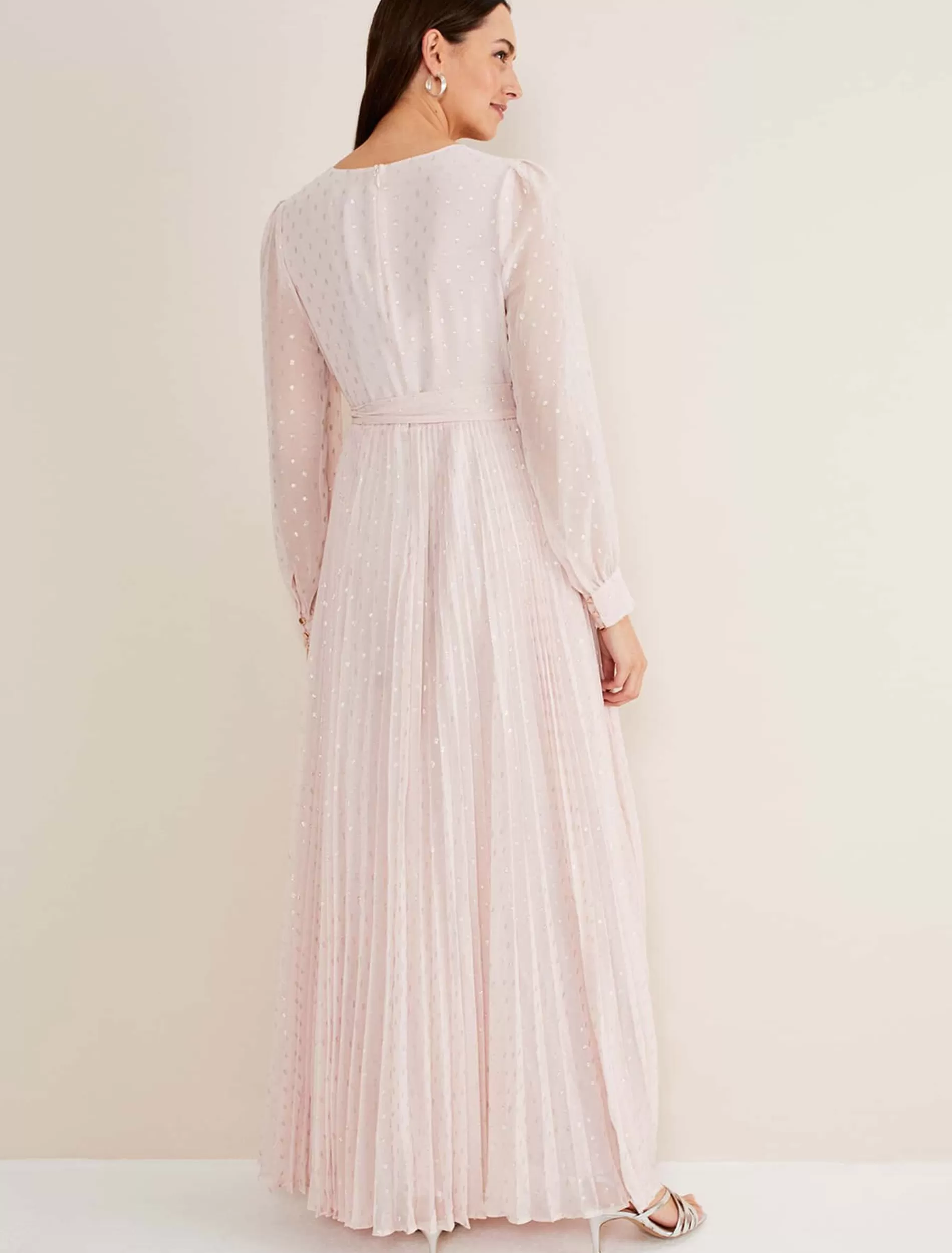Phase Eight Carmen Fil Coupe Maxi Dress Antique Rose Clearance