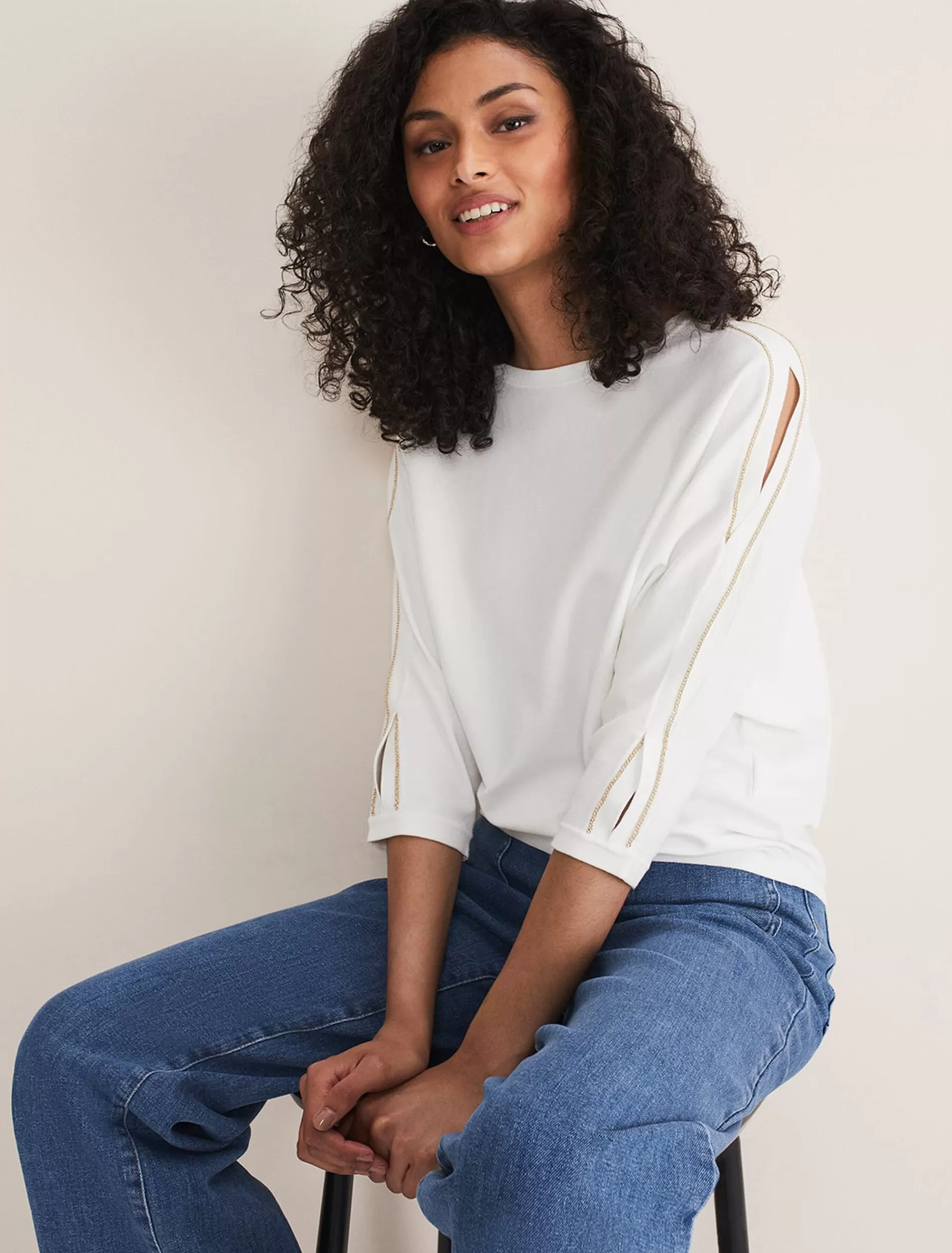 Phase Eight Caroline Chain Detail Knit Ivory Outlet
