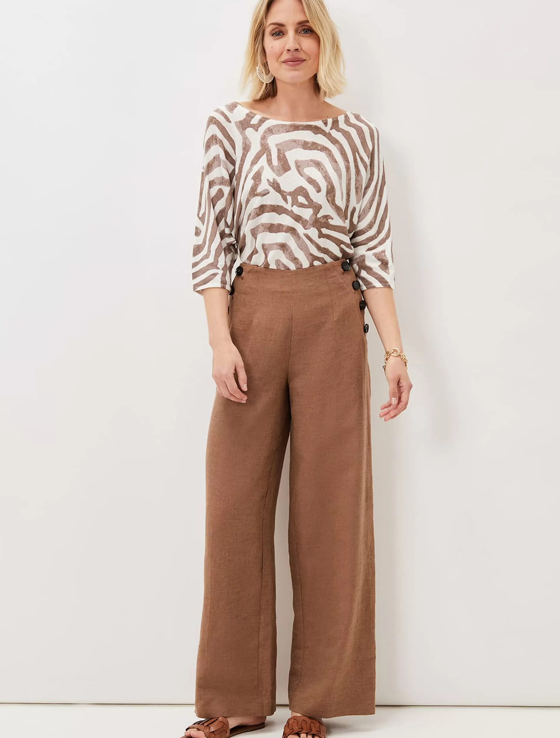 Phase Eight Cassandra Linen Trouser Brown Fashion