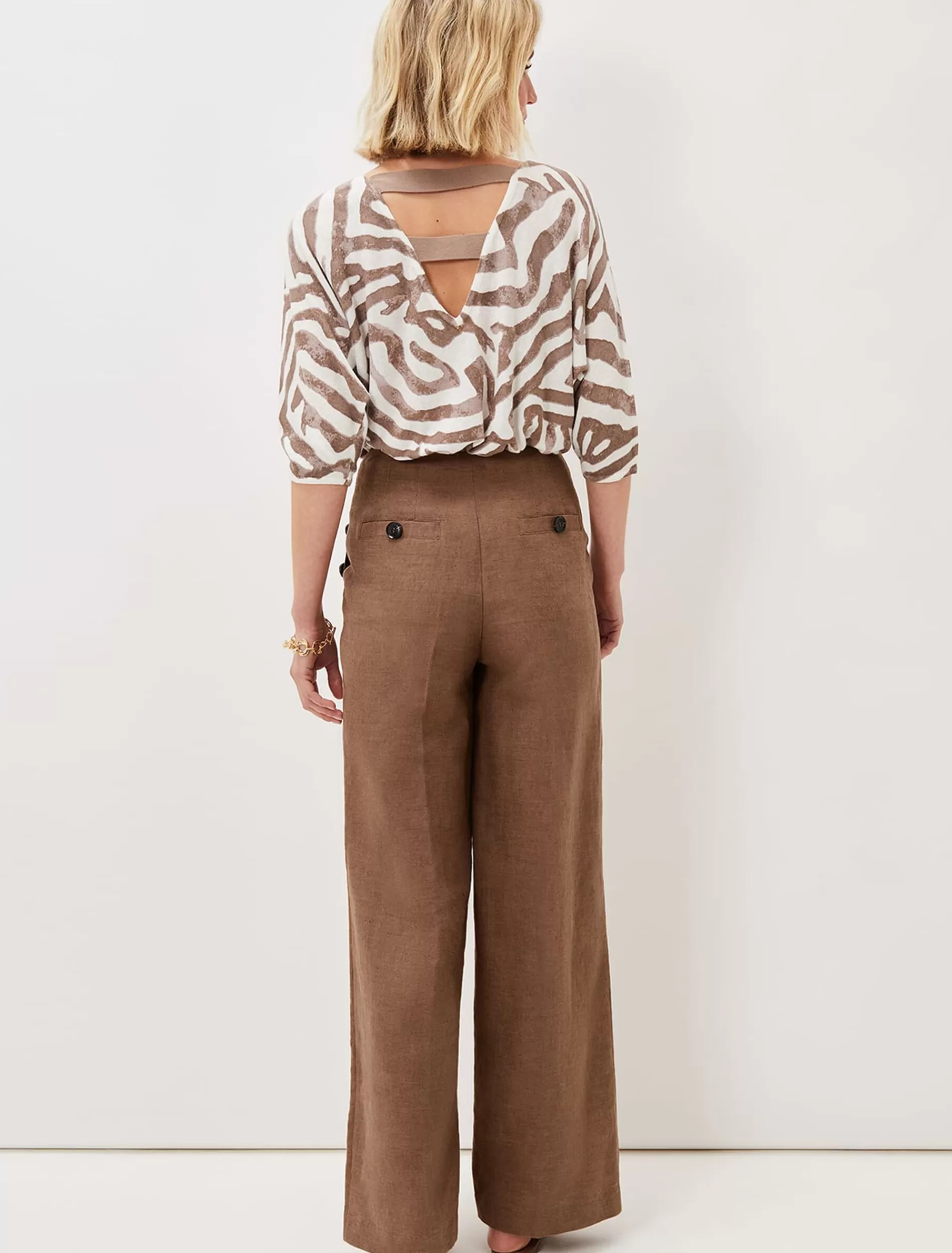 Phase Eight Cassandra Linen Trouser Brown Fashion