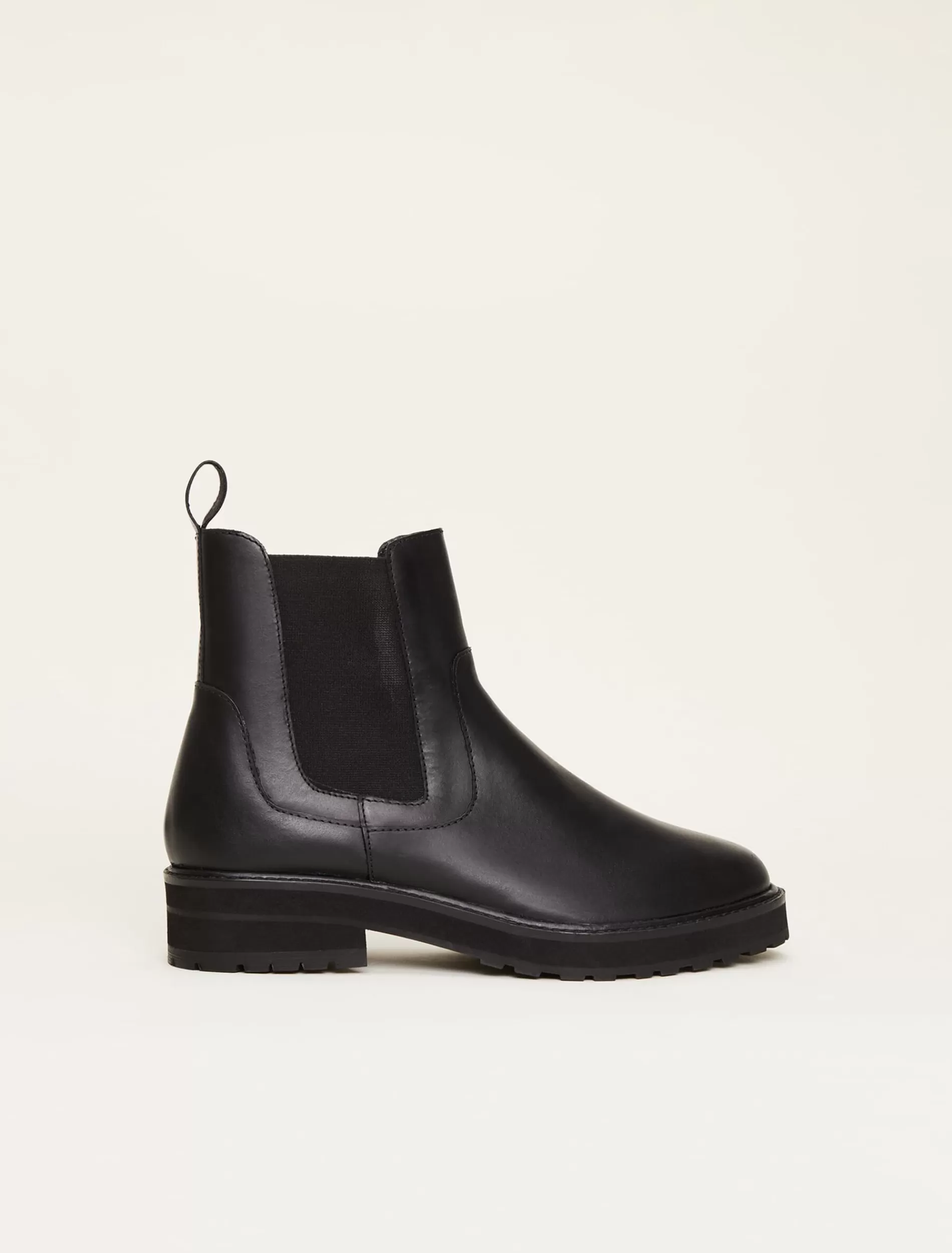 Phase Eight Casual Leather Pull On Ankle Boots Black New
