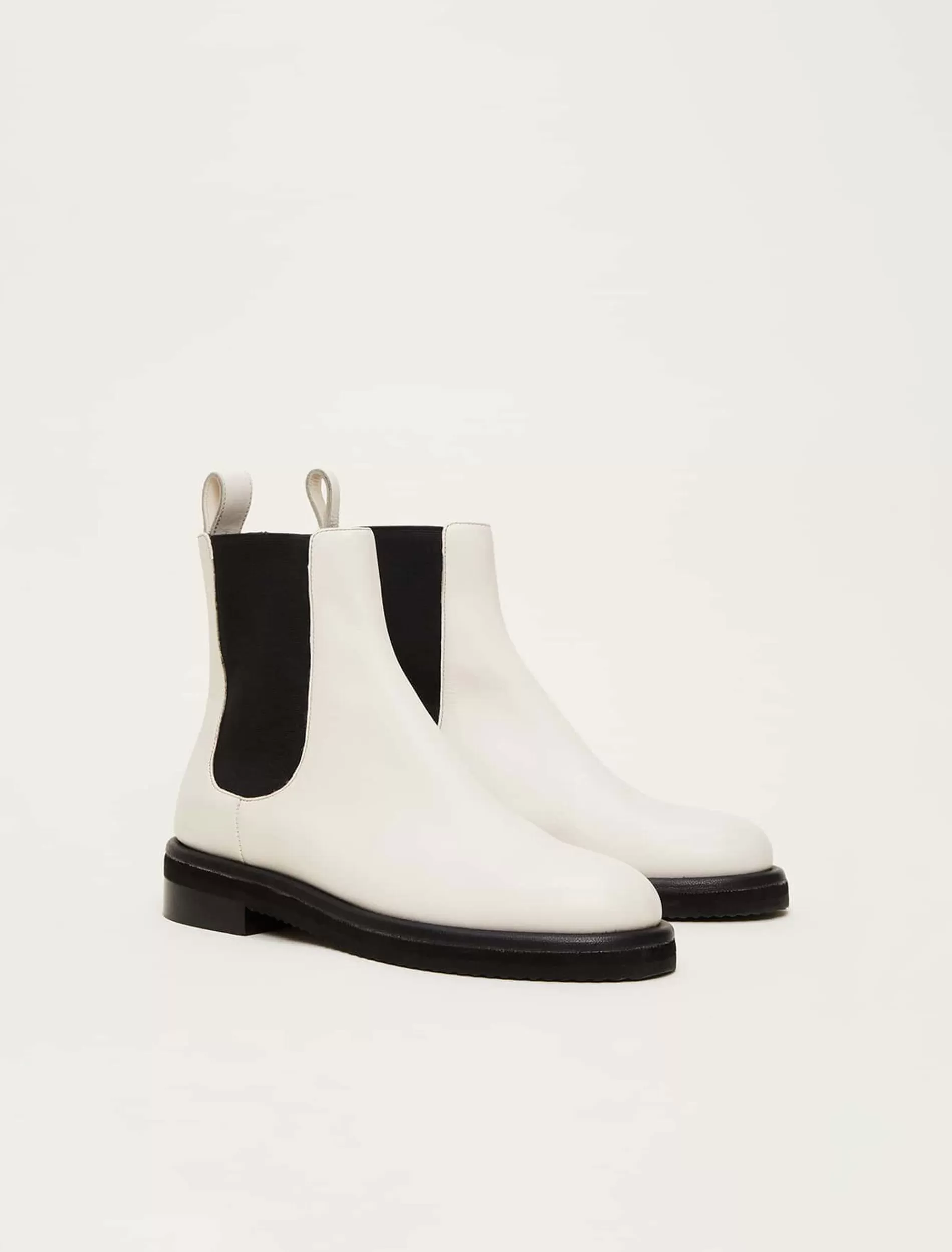 Phase Eight Casual Leather Pull On Ankle Boots Cream Best
