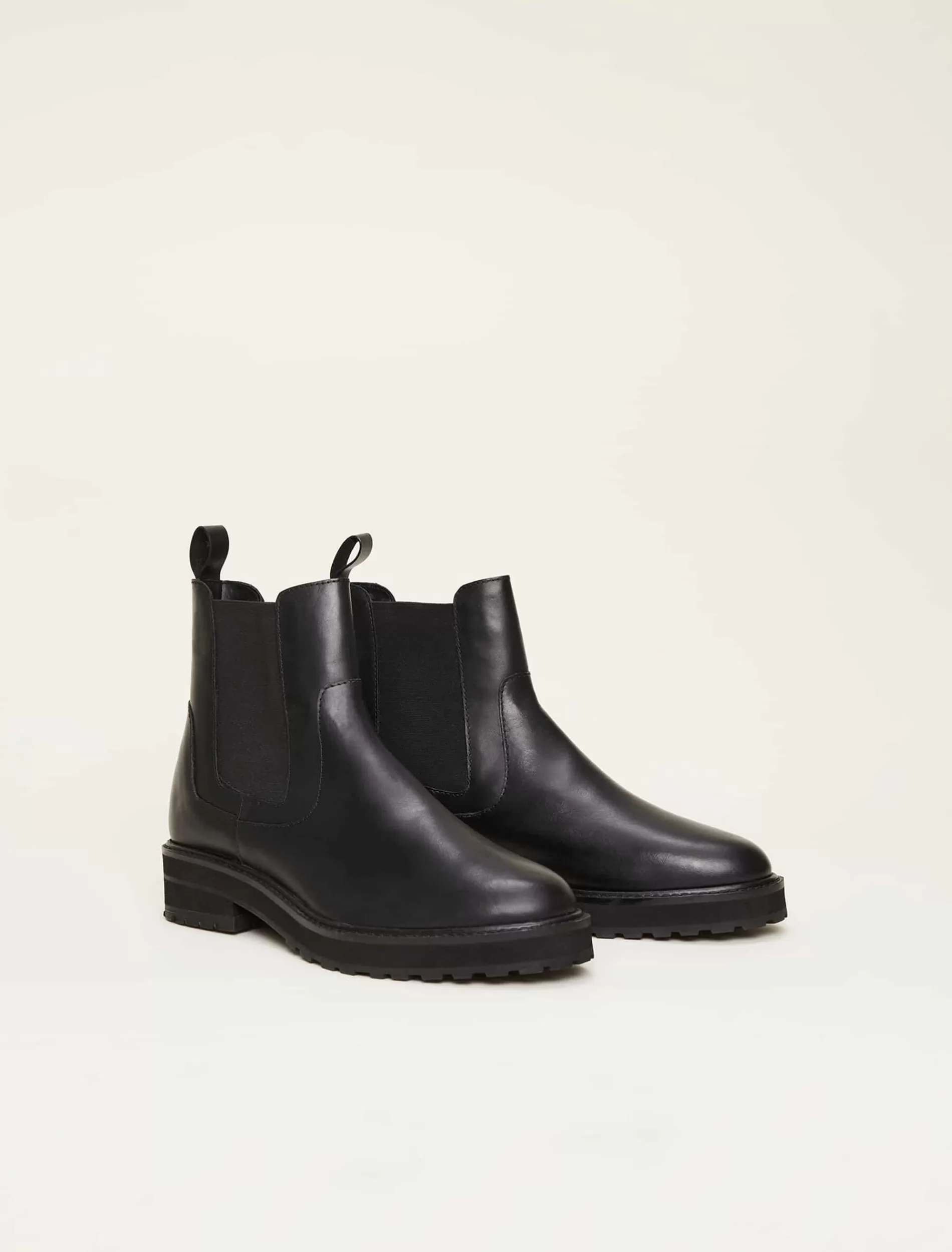 Phase Eight Casual Leather Pull On Ankle Boots Black New