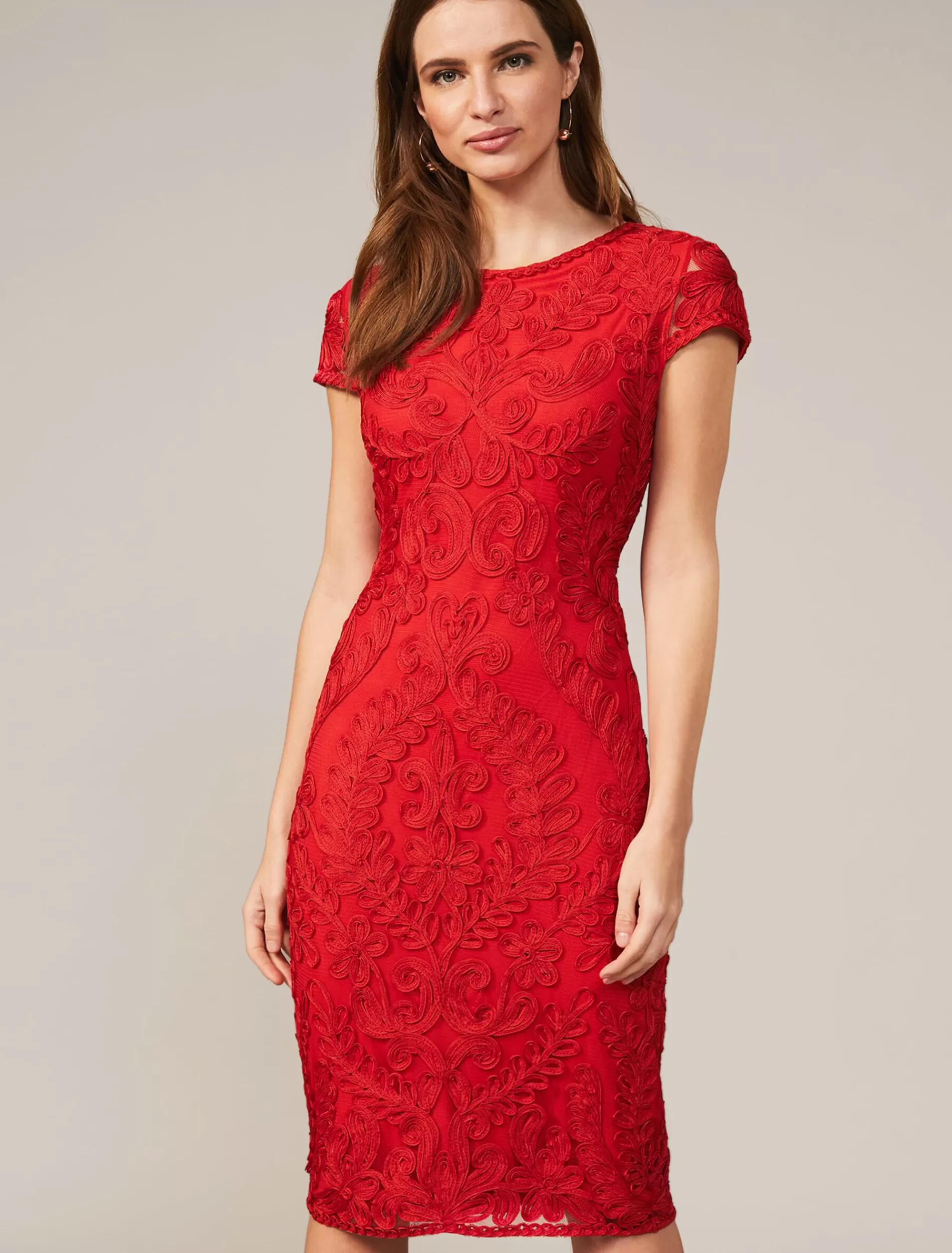 Phase Eight Cat Tapework Lace Fitted Dress Fire Cheap