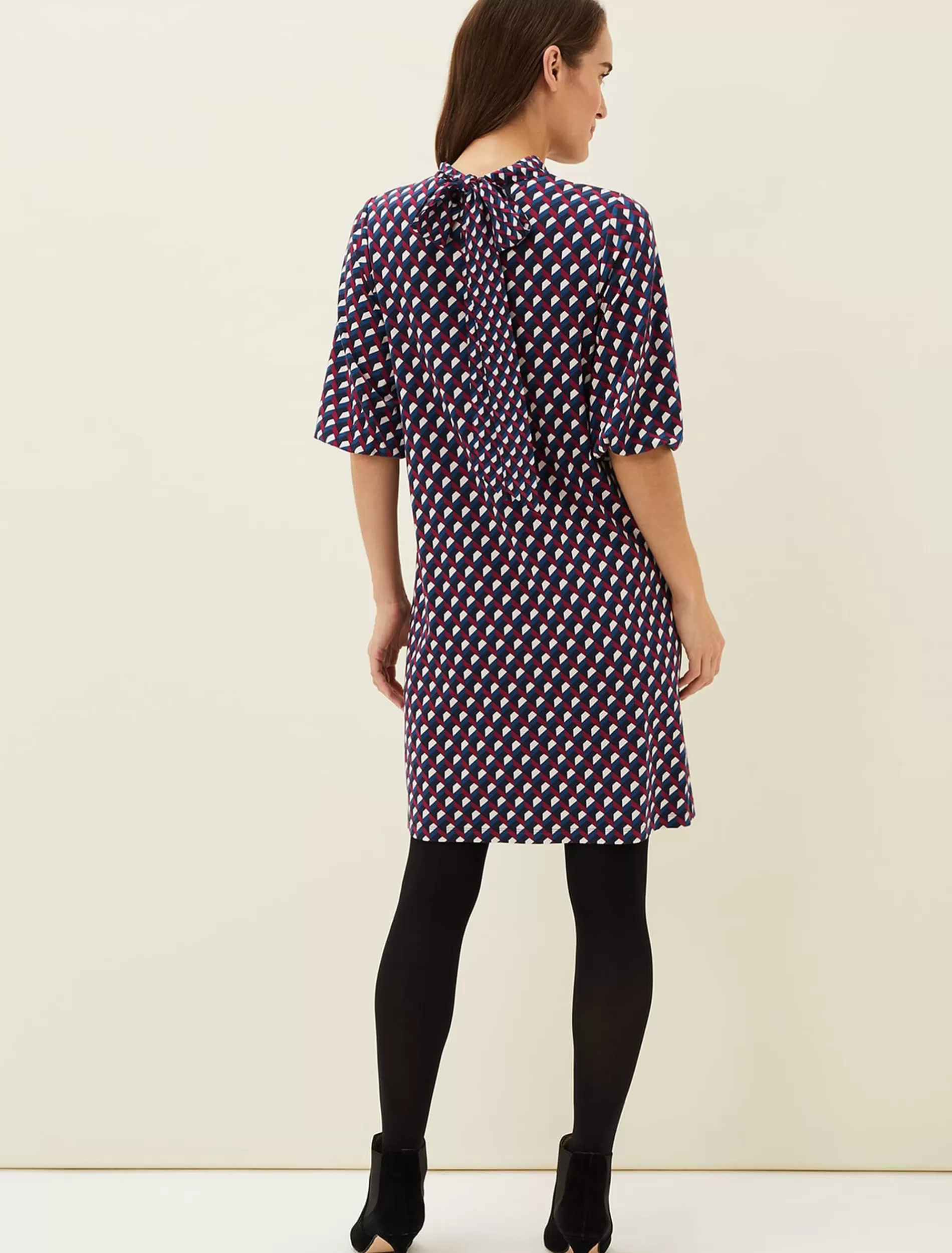 Phase Eight Cathye Geometric Print Tunic Dress Multi-Coloured Clearance