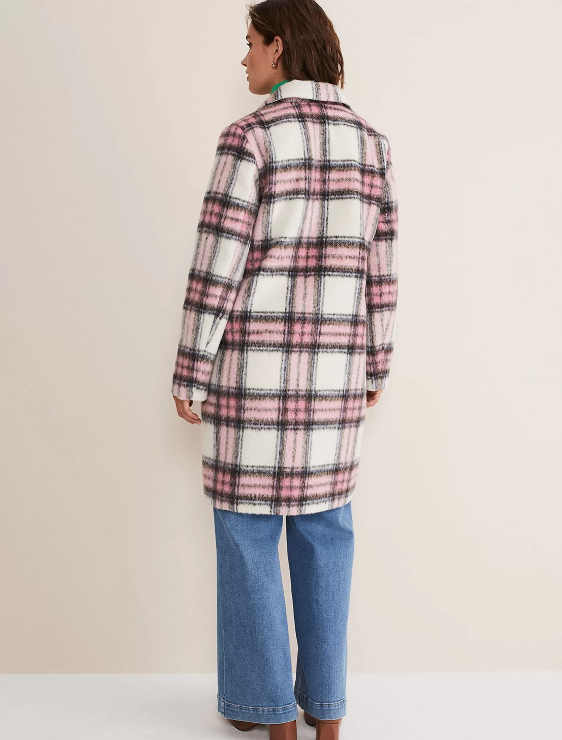 Phase Eight Catriona Checked Coat Multi/Pink Flash Sale