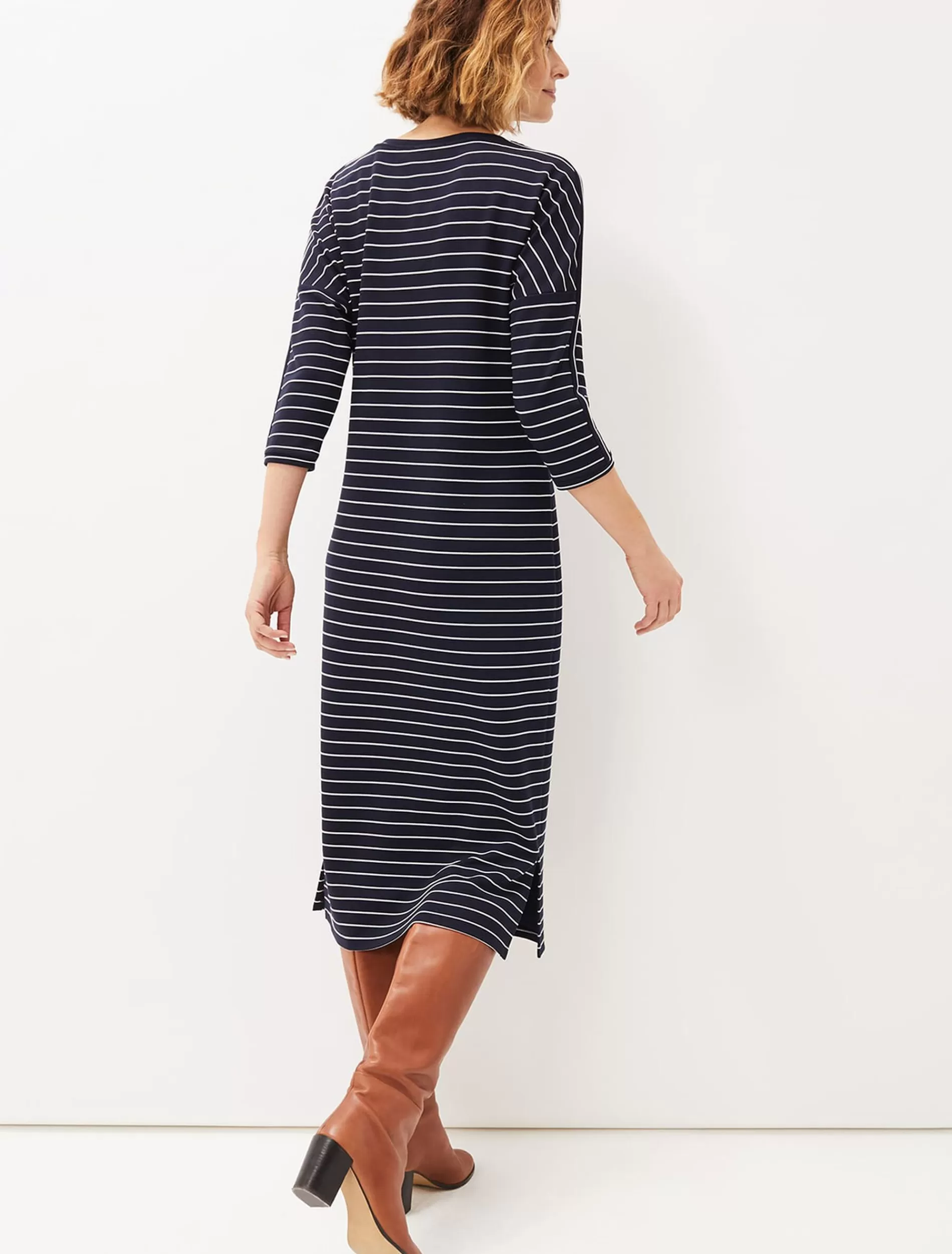 Phase Eight Cecile Stripe Midi Jersey Dress Navy/Ivory Best Sale