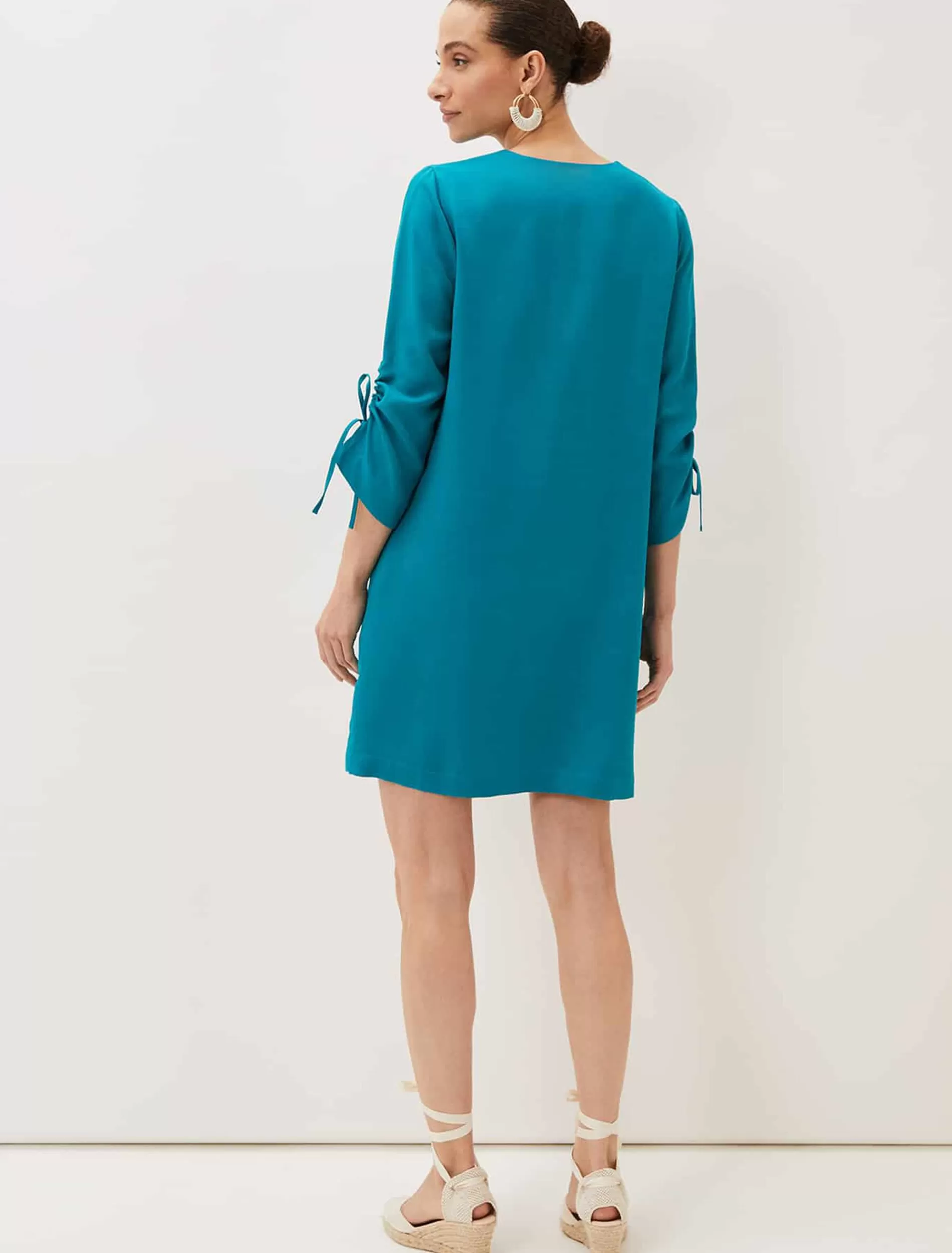Phase Eight Ceiara Ruched Sleeve Tunic Dress Teal Cheap