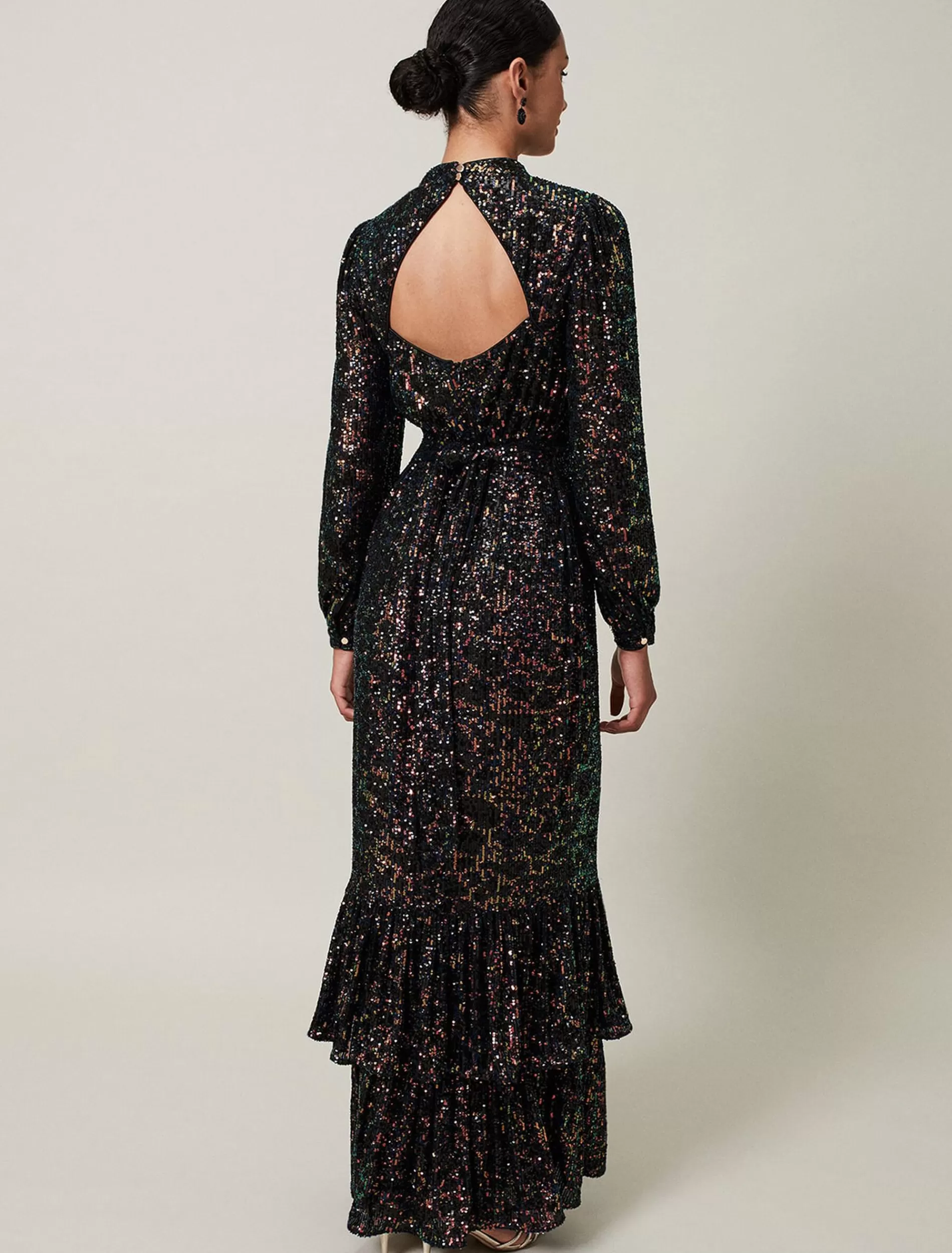 Phase Eight Celeste Sequin Maxi Dress Multi-Coloured Hot