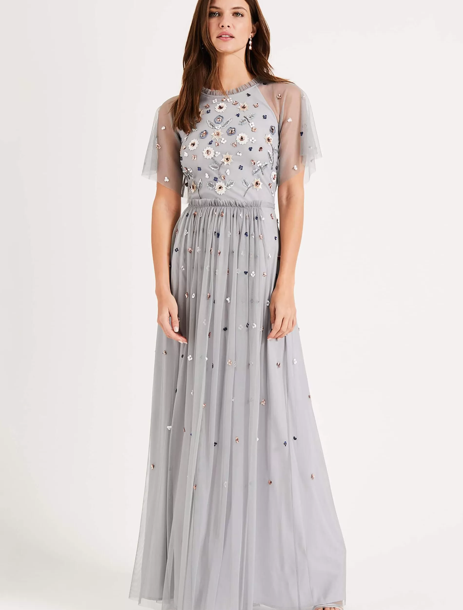 Phase Eight Celestra Embellished Maxi Dress Sky Blue Discount