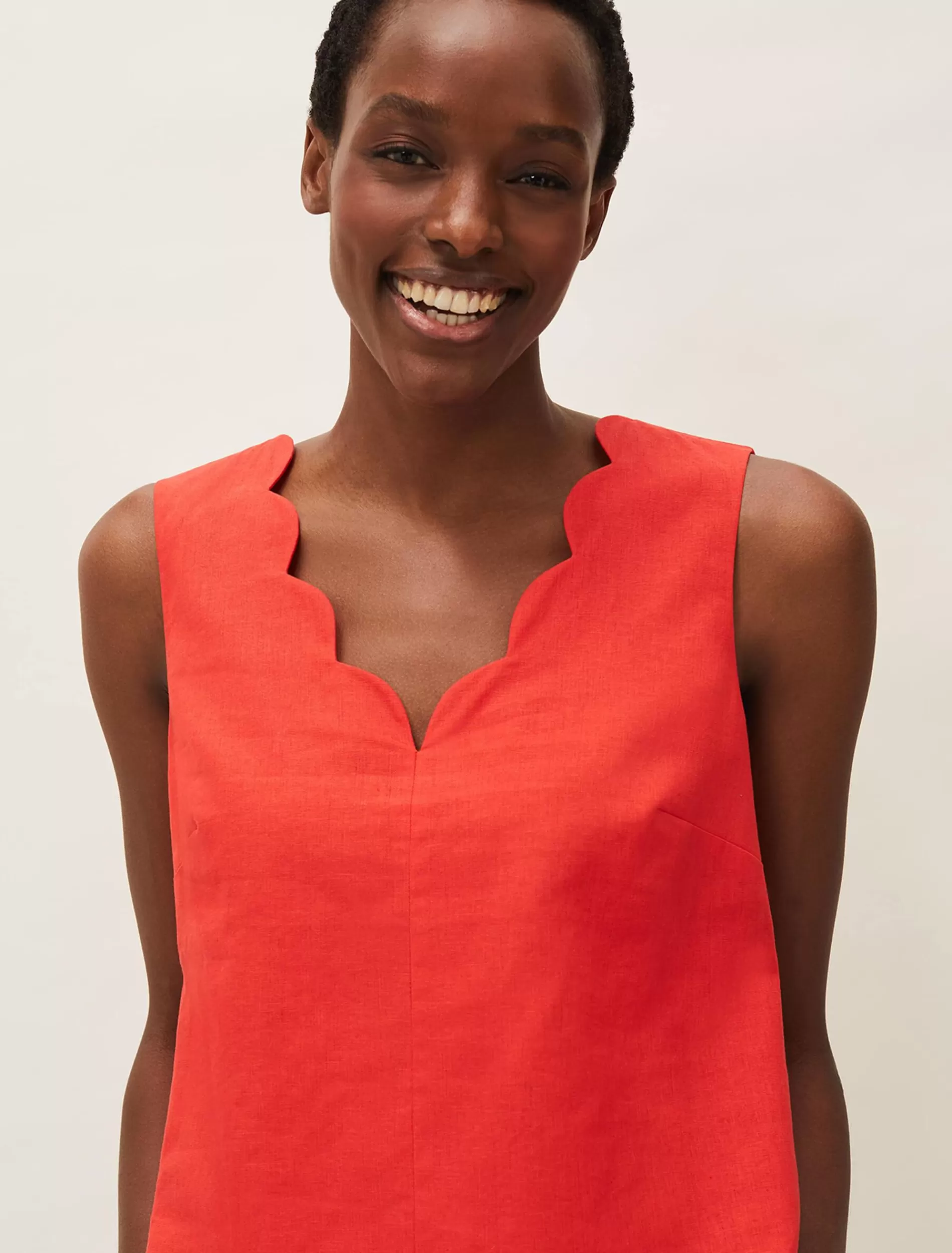 Phase Eight Celina Scallop Blouse Red Cheap