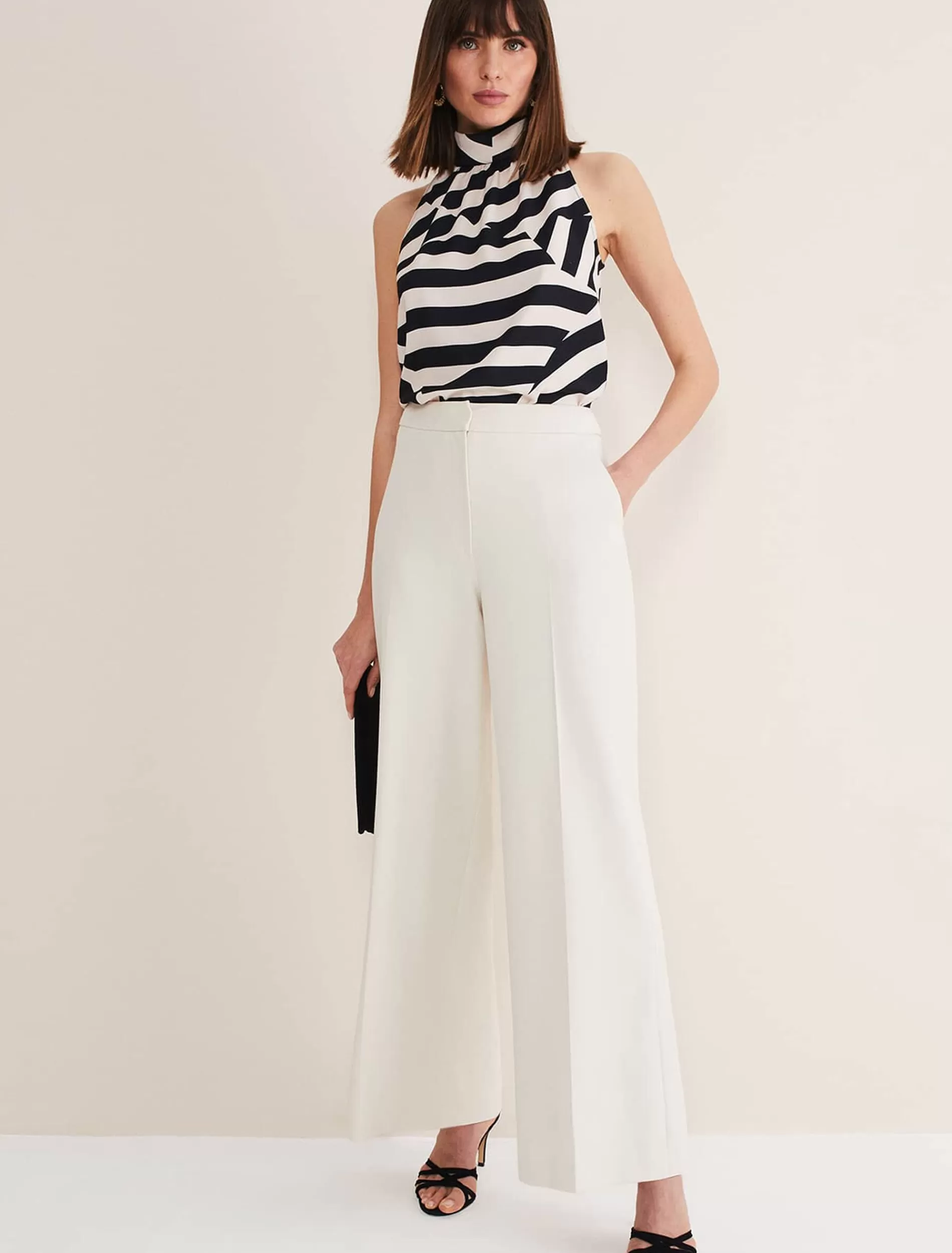 Phase Eight Celyn Wide Leg Trousers Almond Fashion