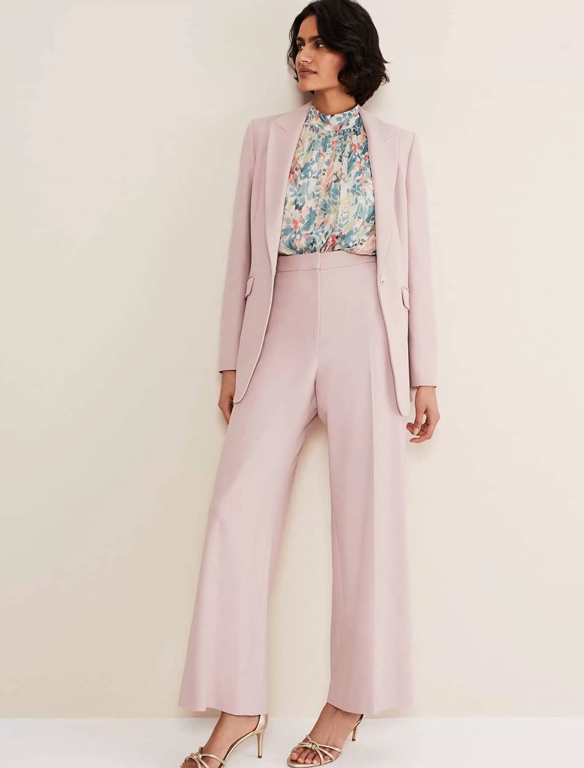Phase Eight Celyn Wide Leg Trousers Pale Pink Store