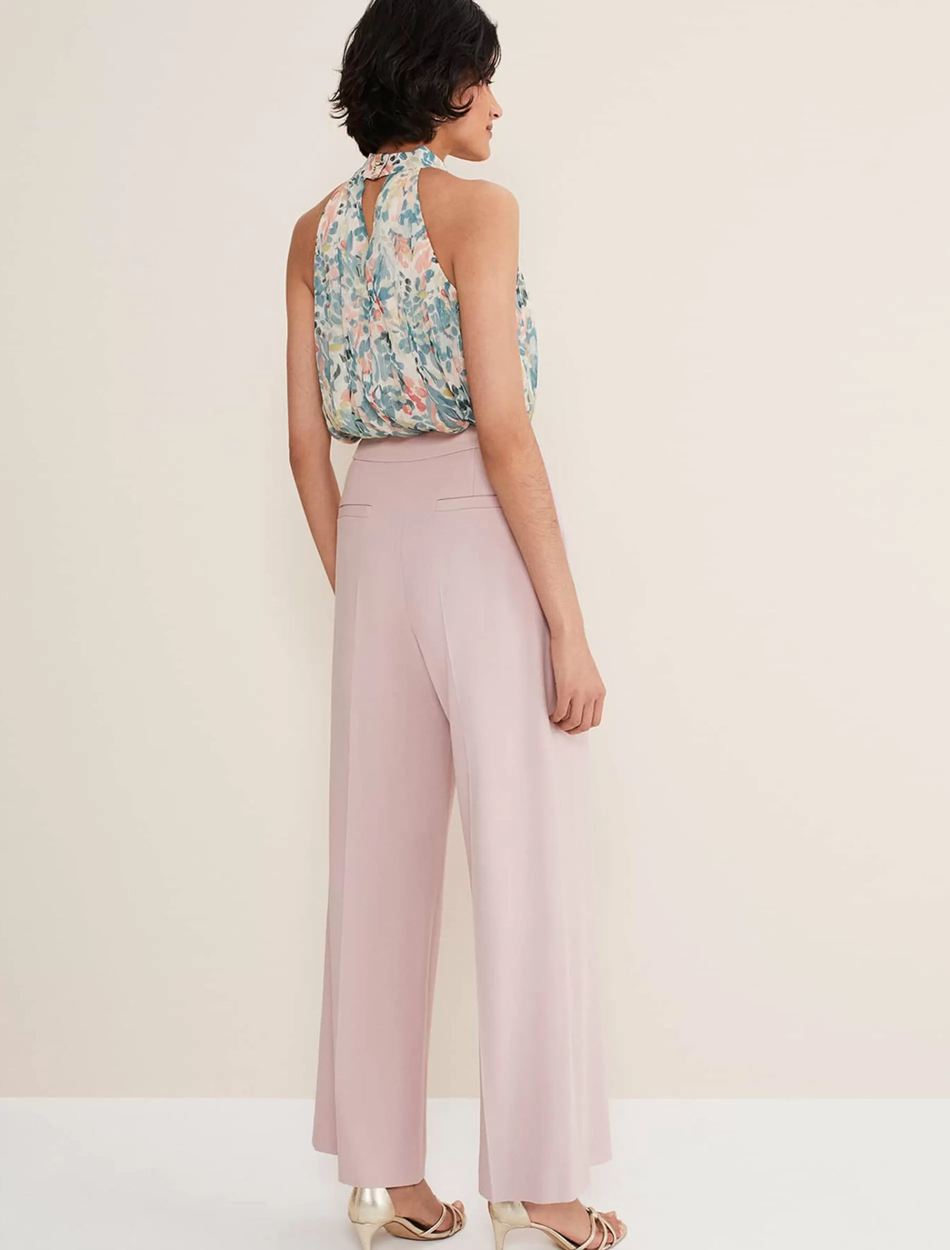 Phase Eight Celyn Wide Leg Trousers Pale Pink Store
