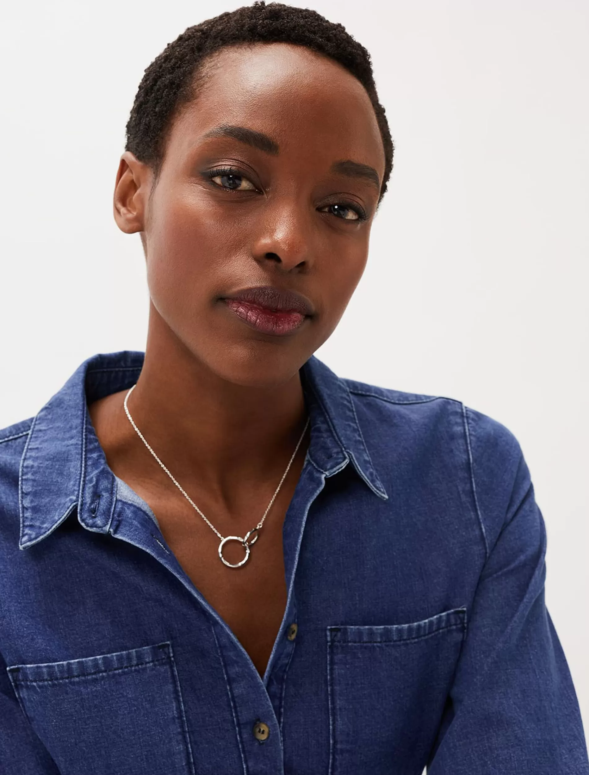 Phase Eight Chain Ring Necklace Silver Discount