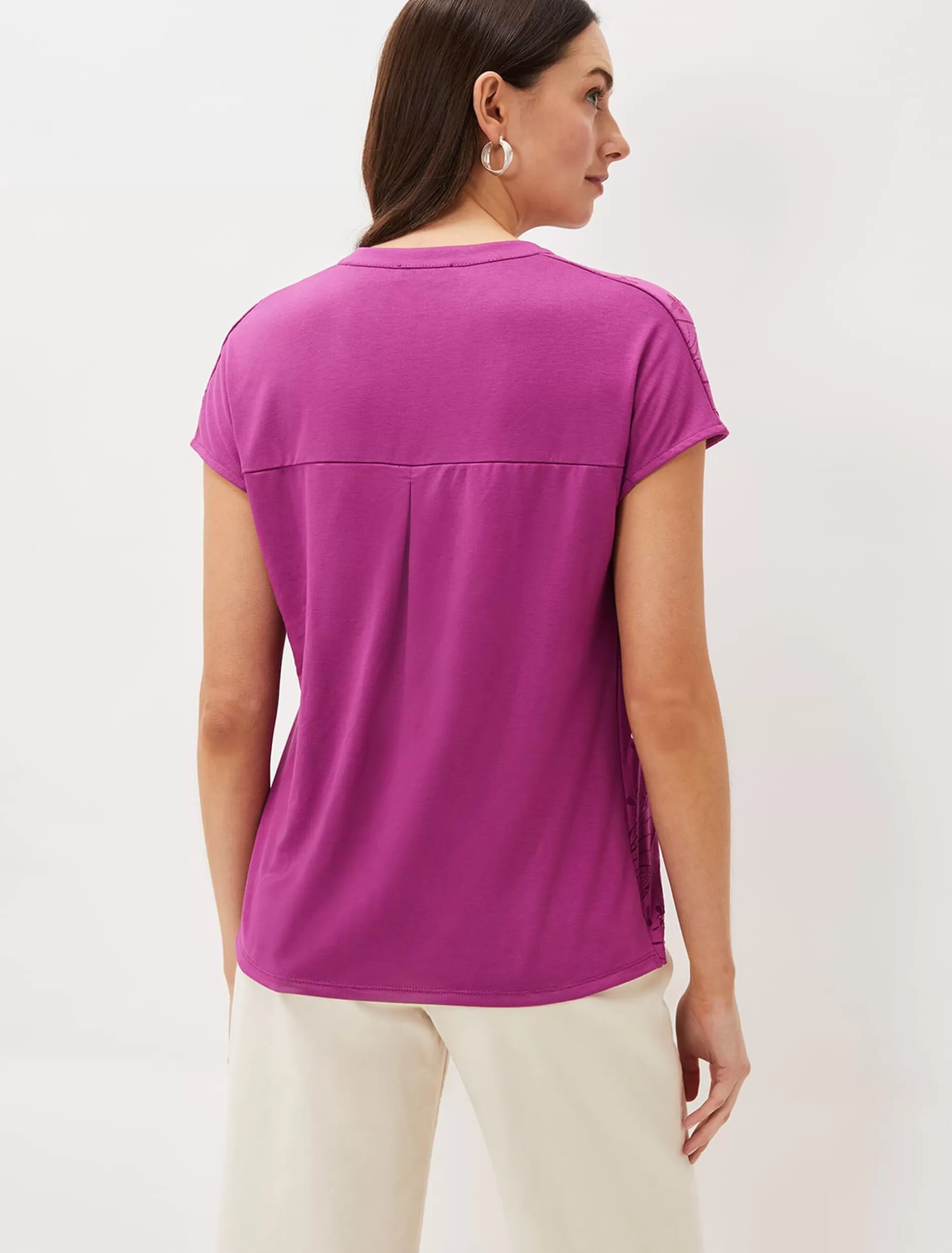 Phase Eight Charleigh Burnout Top Magenta Outlet