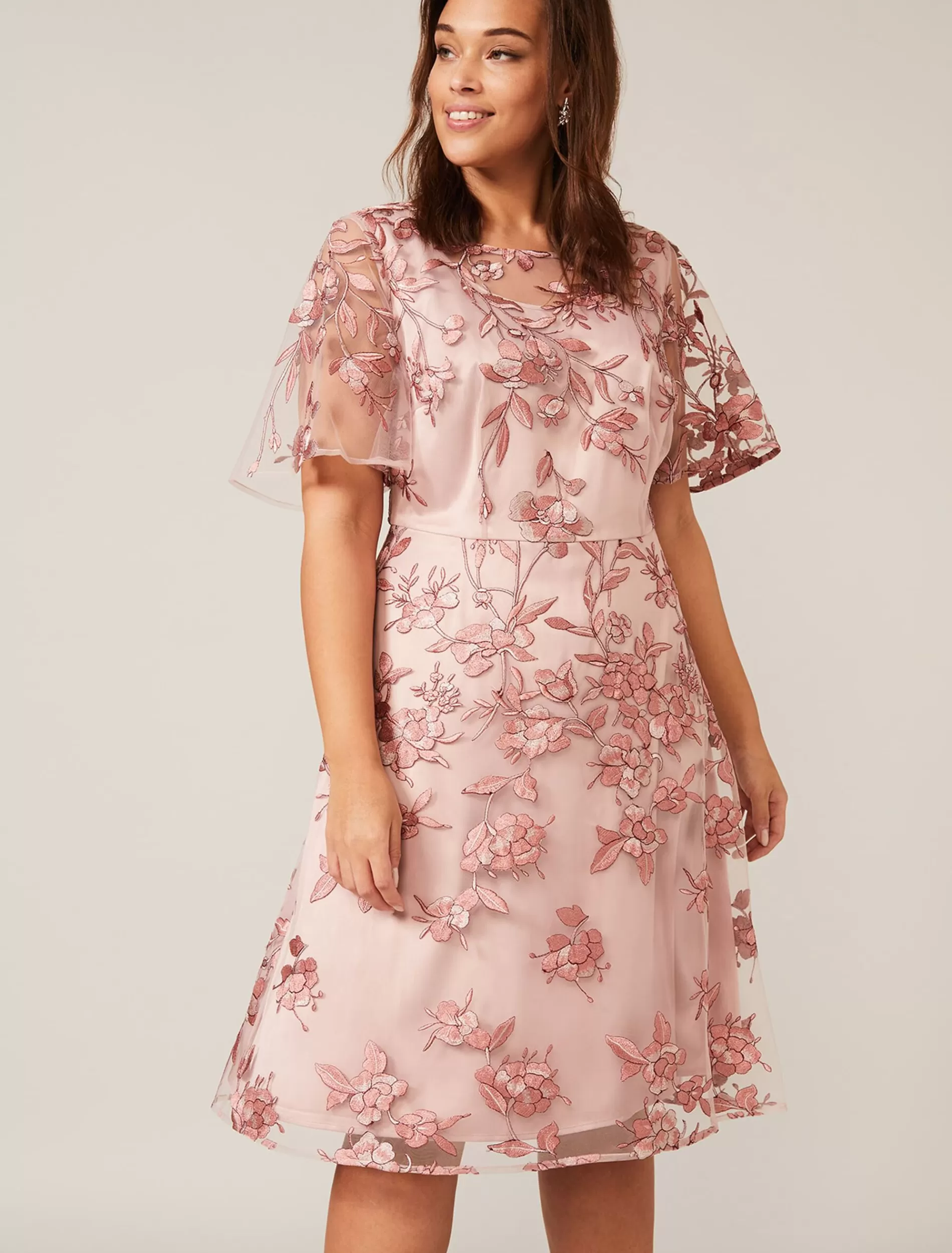 Phase Eight Charlotte Embroidered Dress Blush Flash Sale
