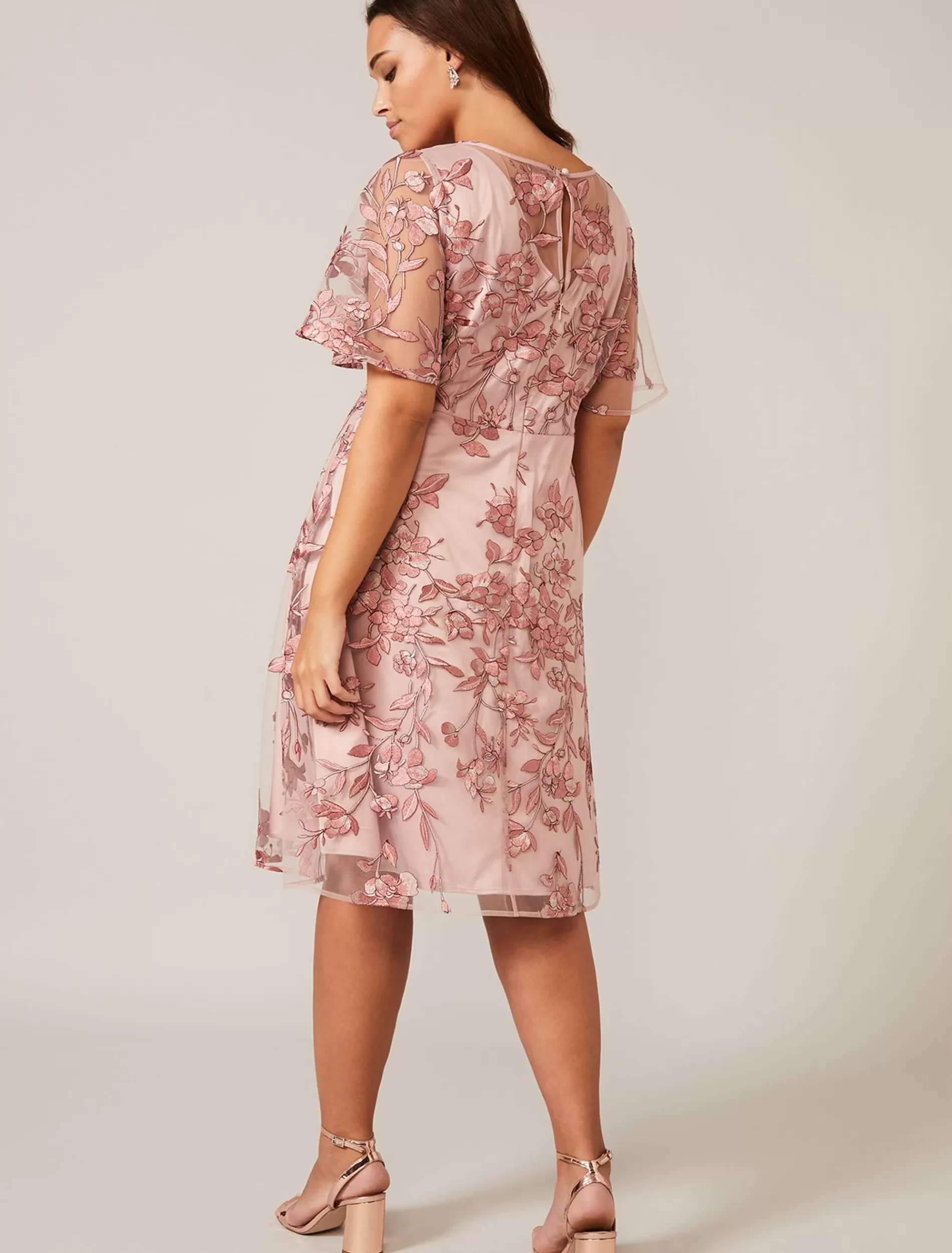Phase Eight Charlotte Embroidered Dress Blush Flash Sale