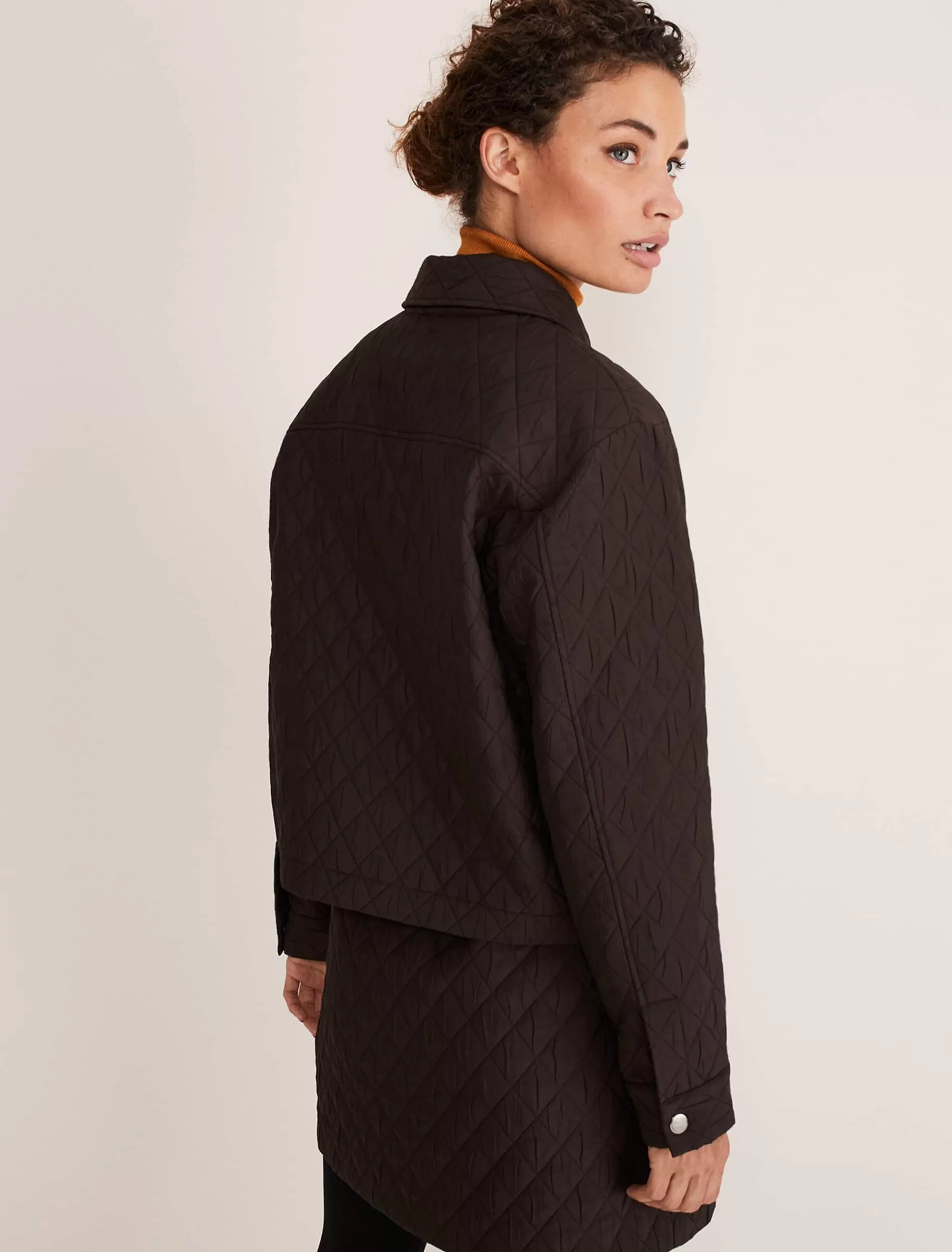 Phase Eight Chaya Quilted Jacket Co-Ord Chocolate Sale