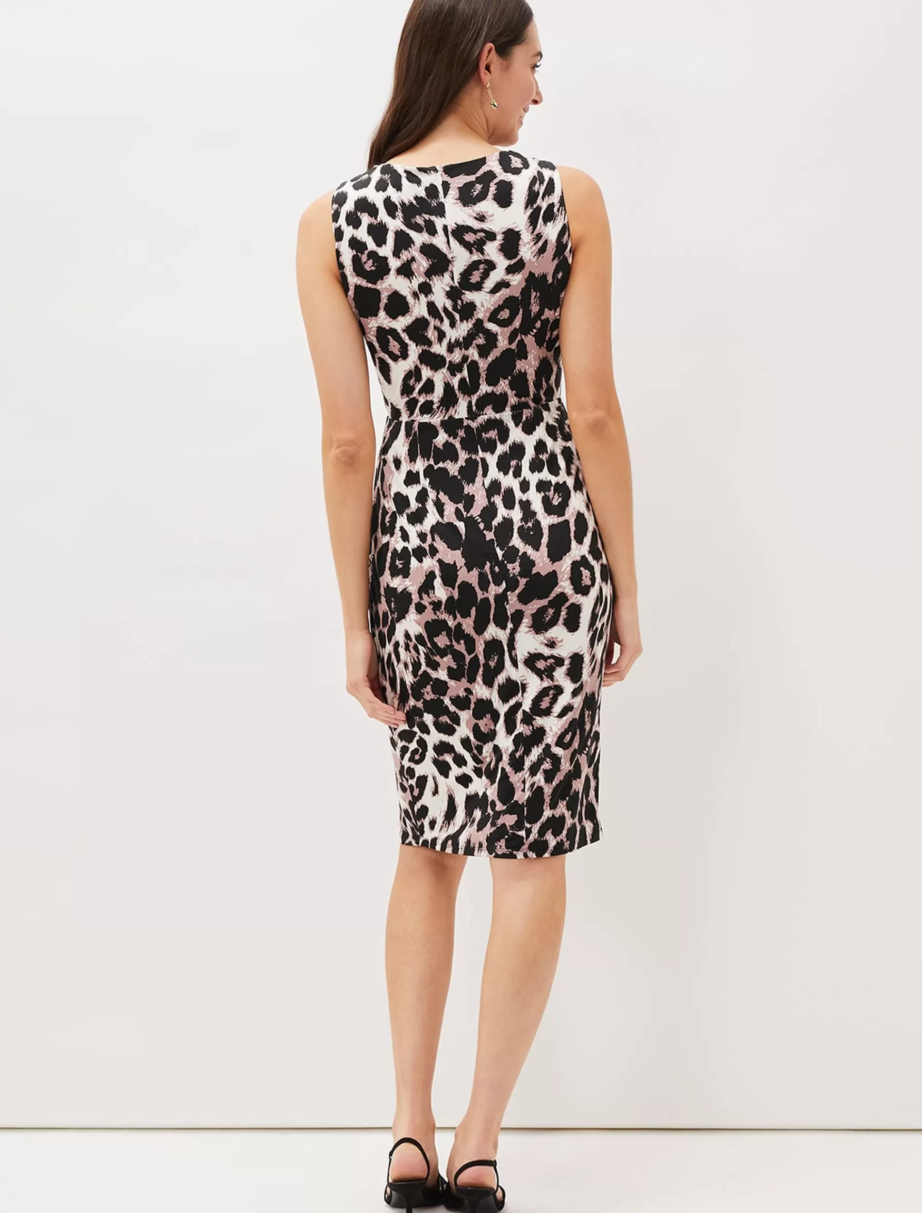 Phase Eight Chelsie Leopard Print Sleeveless Jersey Dress Multi-Coloured Outlet