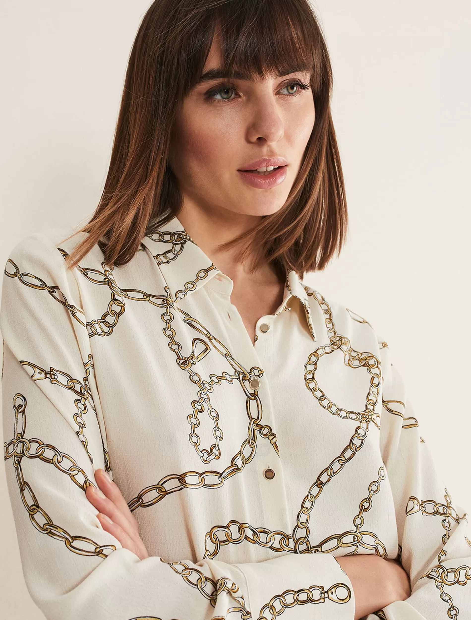 Phase Eight Cheska Chain Print Top Ivory Hot