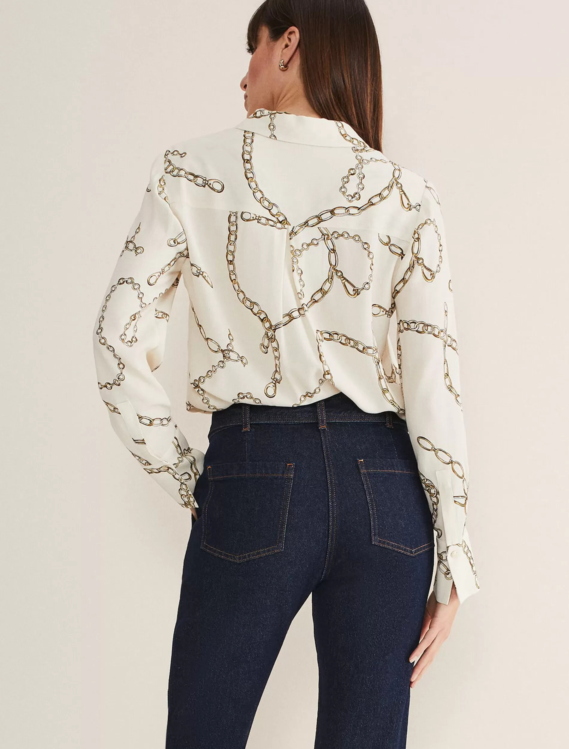 Phase Eight Cheska Chain Print Top Ivory Hot