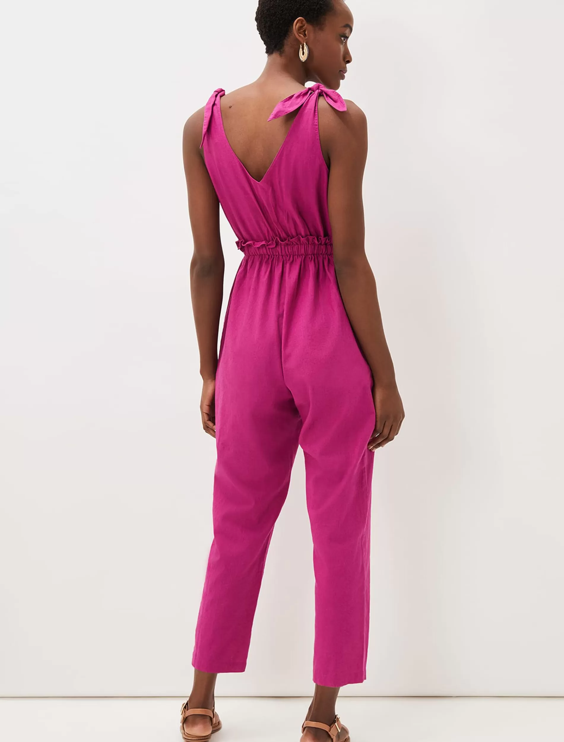 Phase Eight Chessie Linen Tie Jumpsuit Orchid Sale